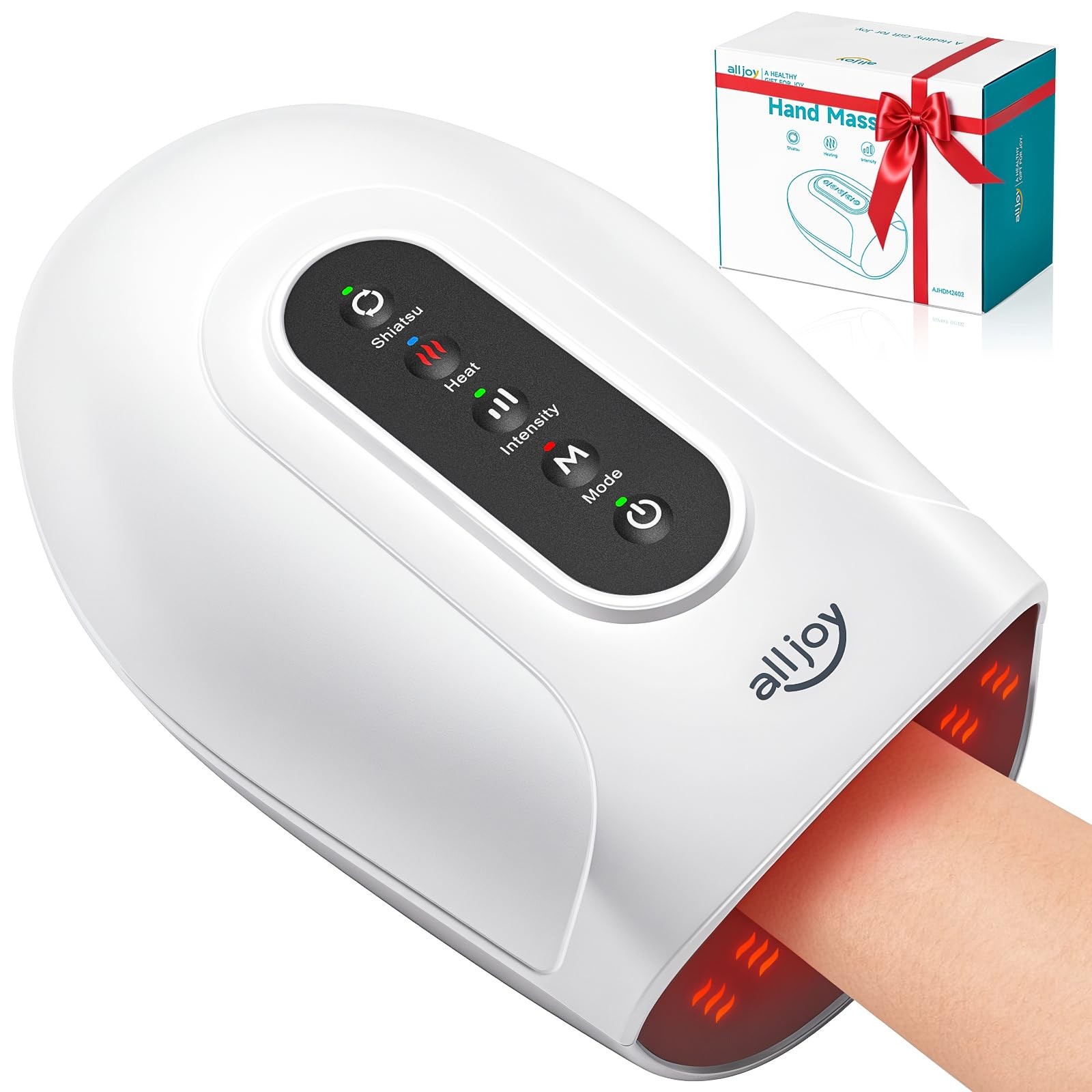 ALLJOY Hand Massager, Cordless Electric Hand Massager with Heat and Kneading …