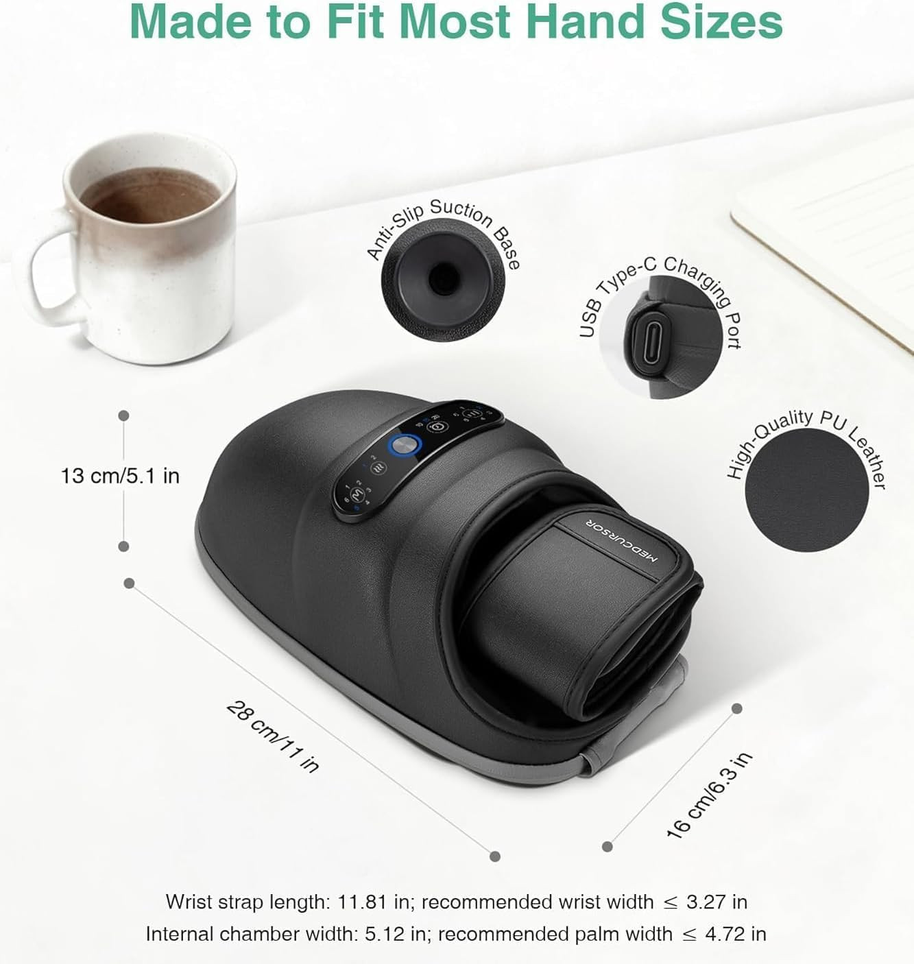 Cordless Hand Massager – Hand Massager with Heat and Compression, Hand Warmer wi