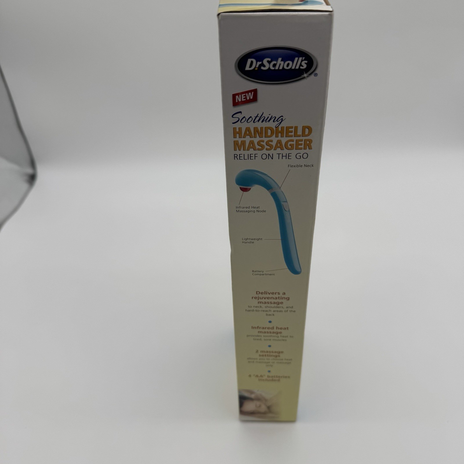 Dr. Scholl’s Soothing Handheld Massager DRMA7598GYS1 Vibrating Infrared Heat