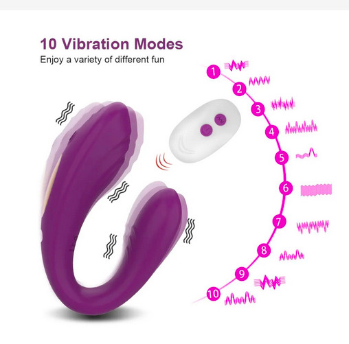 10 VIBRATING MODES FEMALE WOMEN PERSONAL MASSAGER STIMULATOR DUAL MOTOR U SHAPE