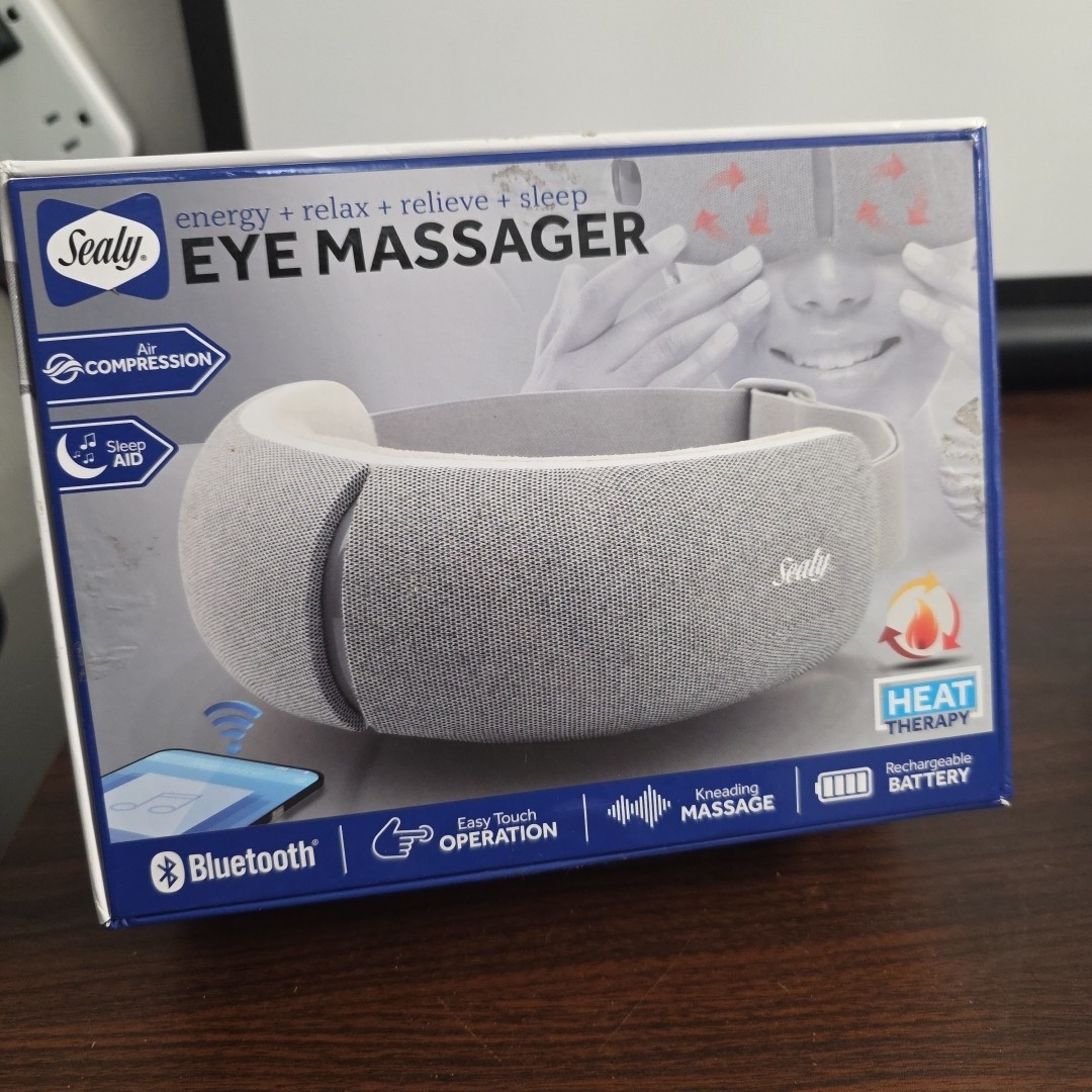 Sealy Bluetooth Eye Massager with Heat Compression, Relaxing Eye Massager