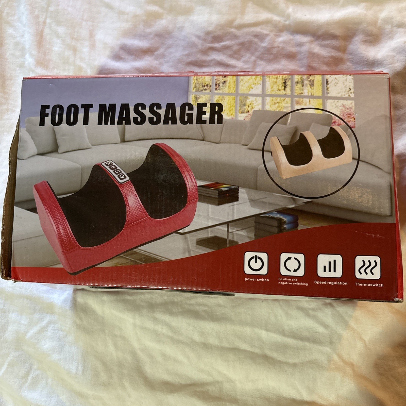 Electric Foot Massager With Speed Regulation And Thermoswitch Working (open Box)