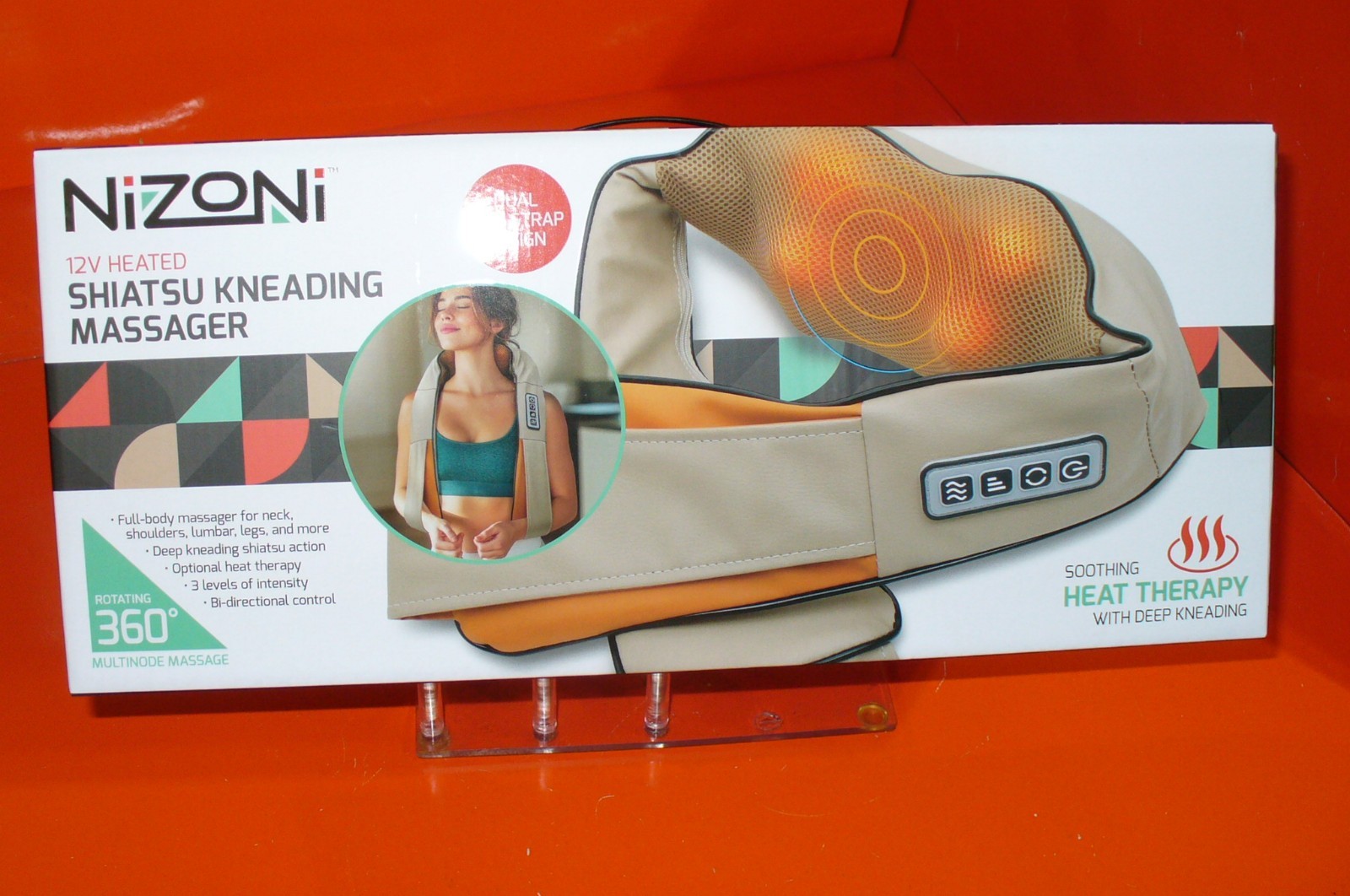NIZONI 12V HEATED SHIATSU KNEADING MASSAGER