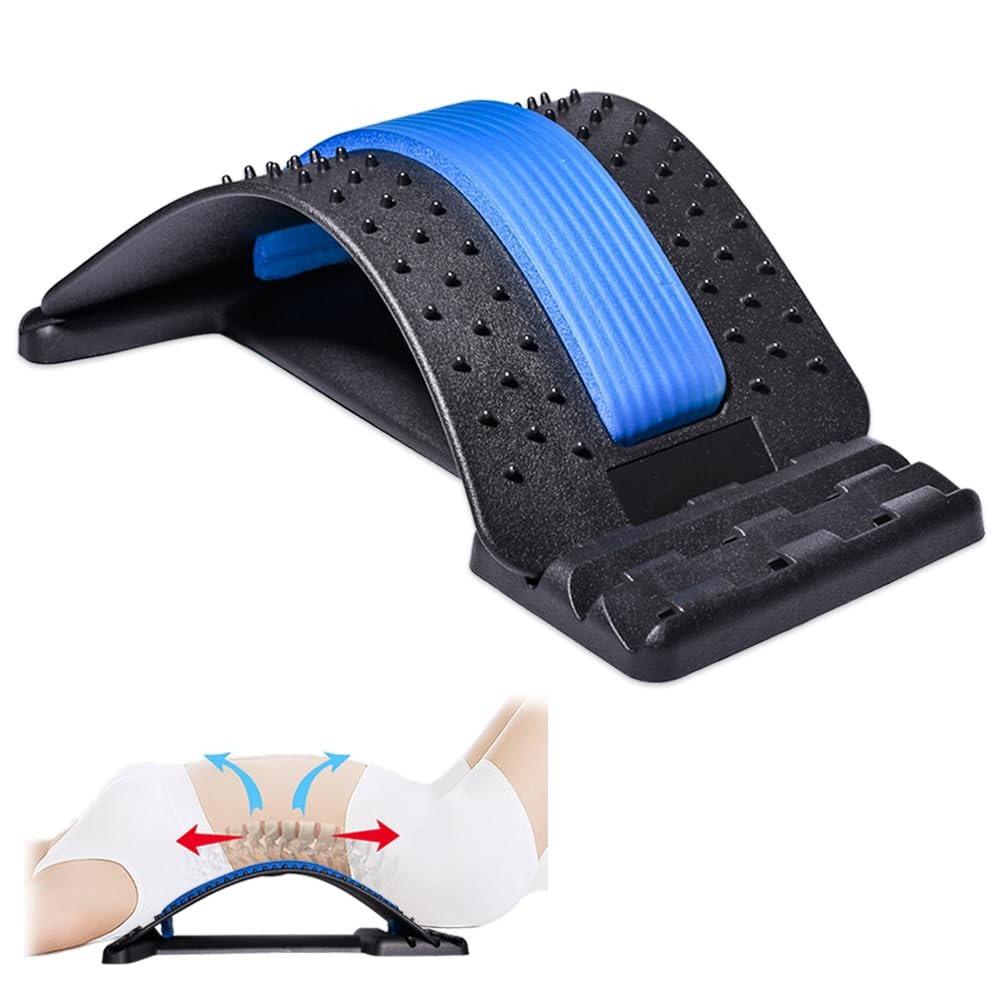 JUMPOW Back Stretcher for Lower 1 Count (Pack of 1), Black, Blue-3 Level