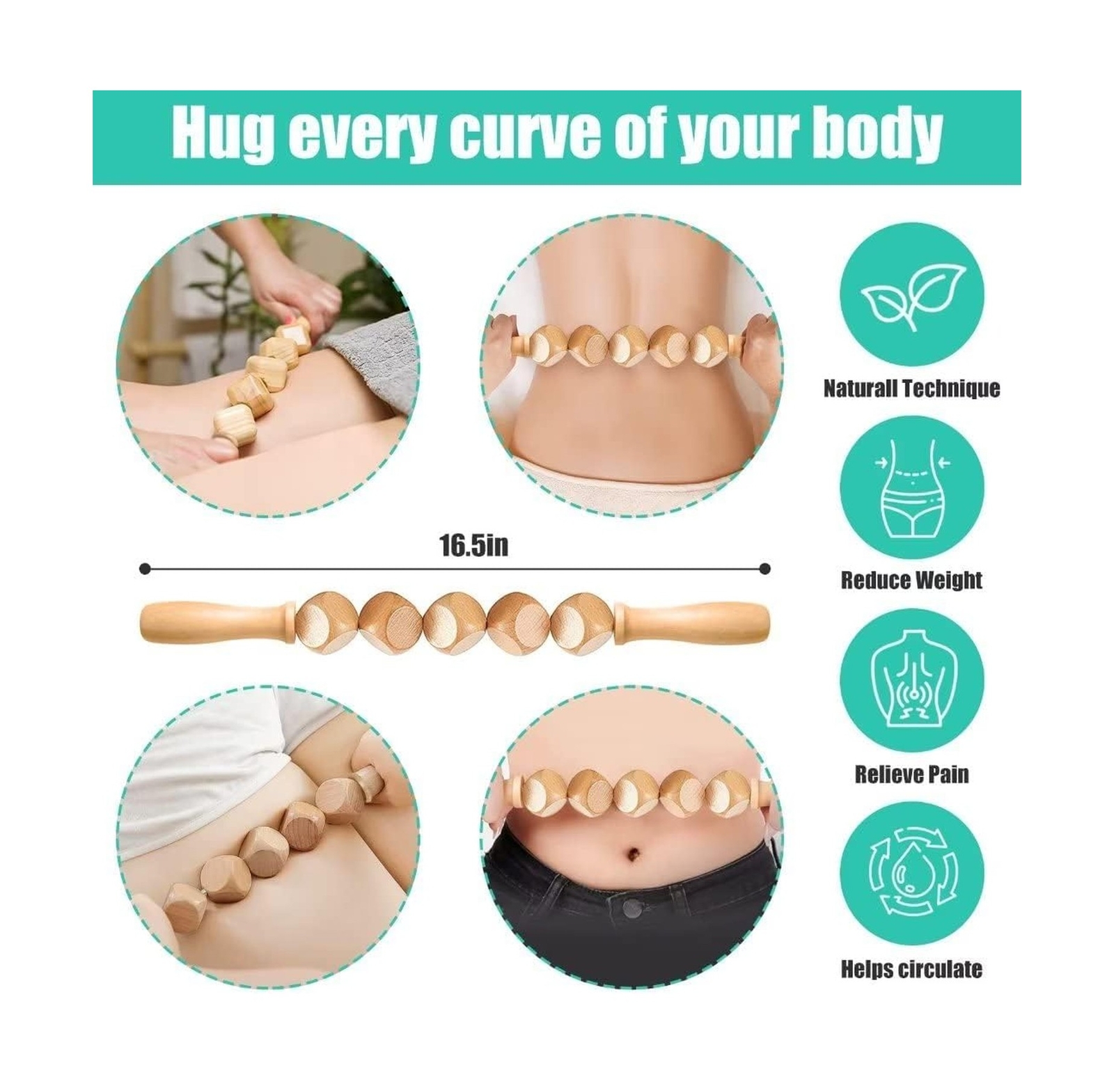 10-in-1 Wood Therapy Massage Tools Massager Wooden Massager for Body Shaping …
