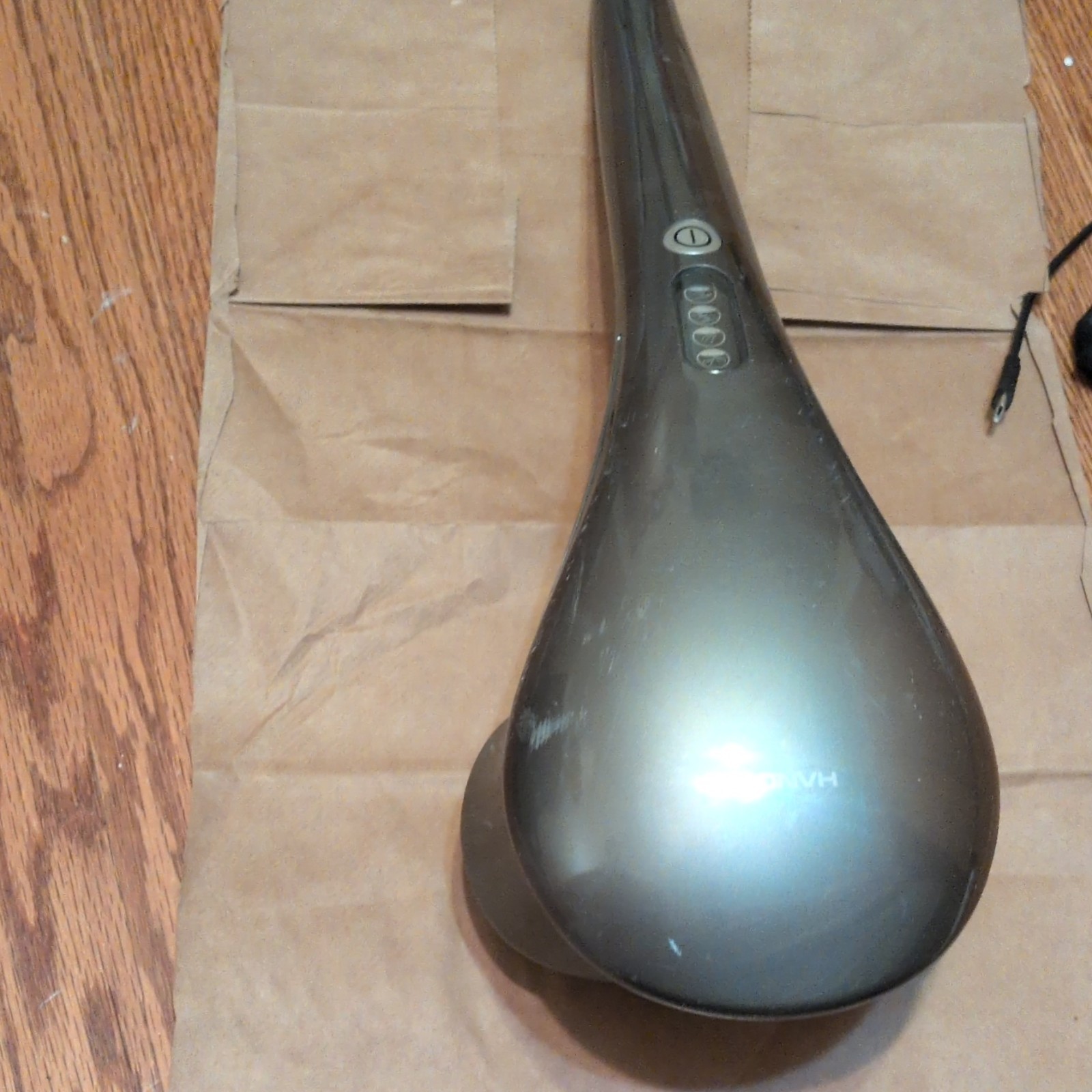 Hangsun Massage Wand Gray Handheld Multispeed 2 Heads Random Pulse Soft Normal