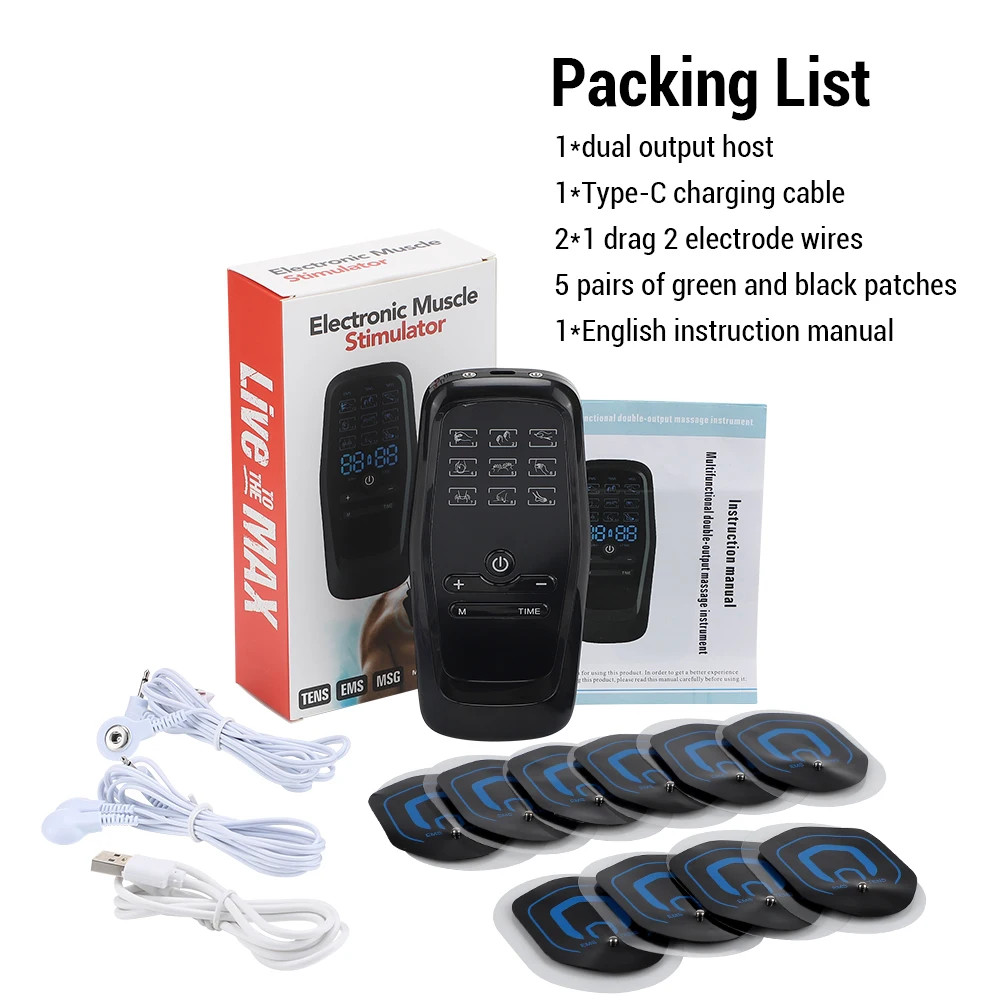 Physiotherapy Tens Muscle Stimulator Electric EMS Acupuncture Body Massage Digit