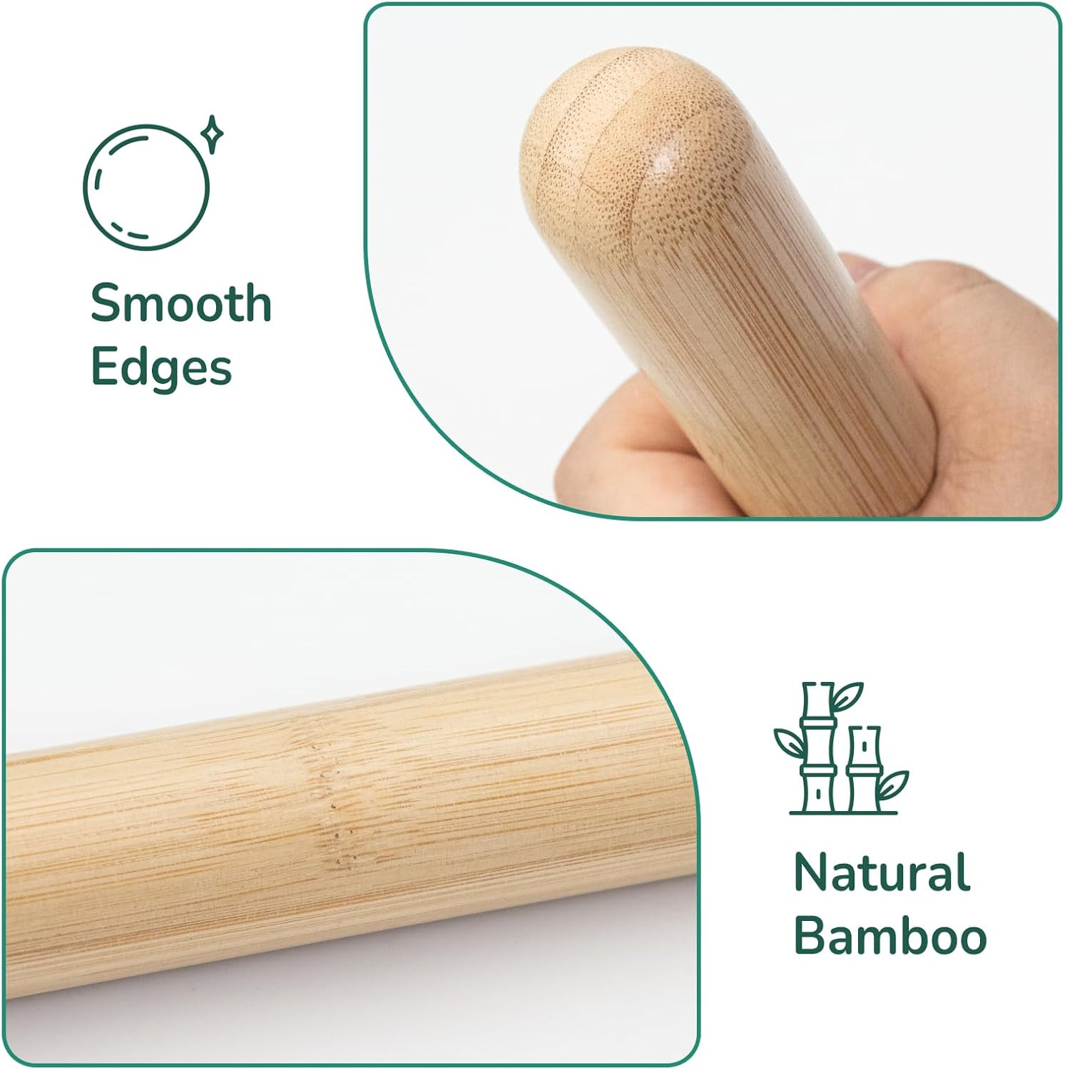 1 PCS Solid Bamboo Massage Stick for Body Shaping Bamboo Massage Roller Stick