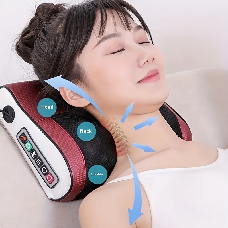 Electric Shiatsu Neck Back Massager with Heat Deep Tissue Kneading Shoulder Calf