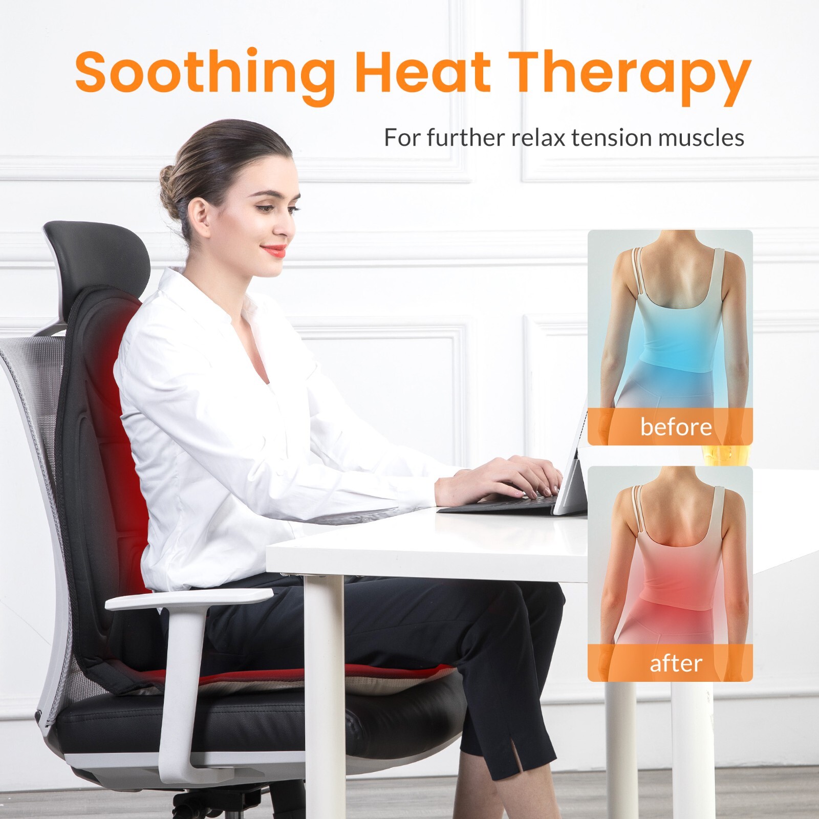 【Snailax Shop】Memory Foam Massage Mat, Massage cushion with 10 Motor Massage