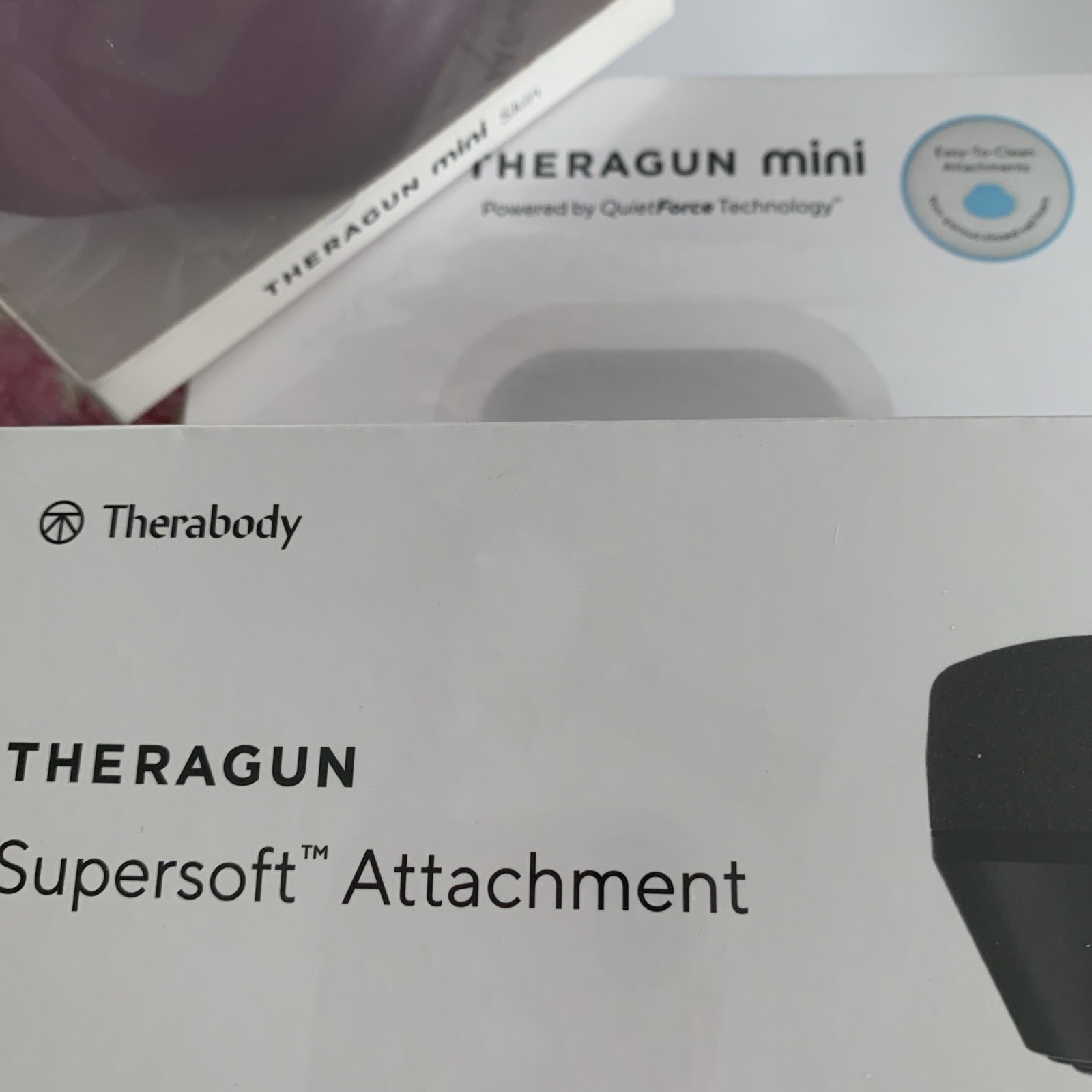 Theragun Mini Massager Black+ Supersoft Attachment +Mini Skin Bundle NEW SEALED