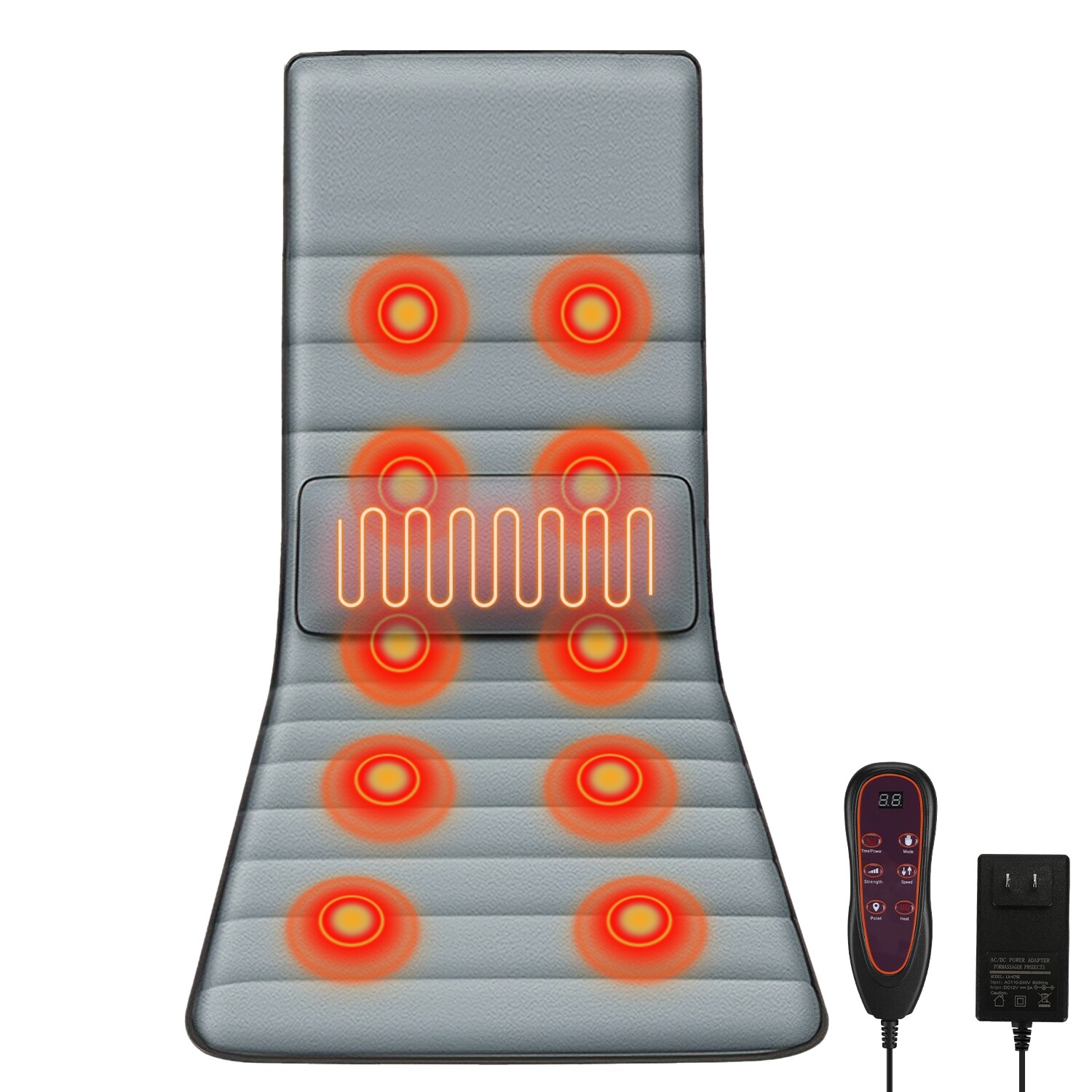 Full Body Neck Back Massager 9 Modes Vibration Heating Pad Electric Massage Mat