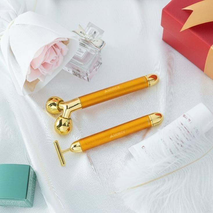 3D Electric Face Massager Roller Kit – T Shape Facial Roller & Golden Beauty Too