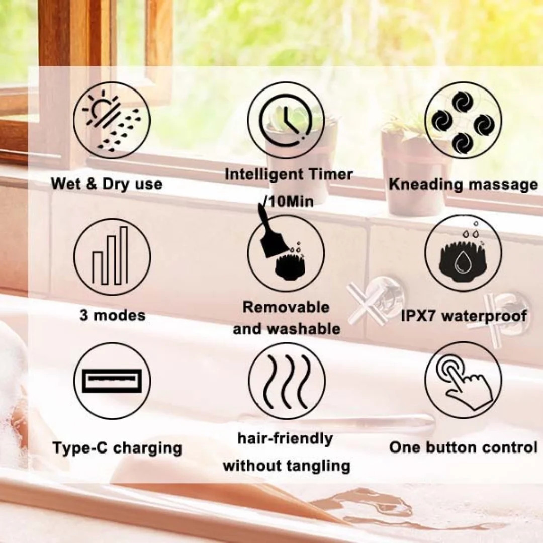 Scalp Massager Portable Electric Scalp Massager Hair Growth,Waterproof Handheld
