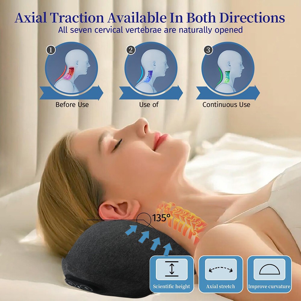 Electric Neck Massager Pillow, 3 Modes Pillow Traction Massager with Heat 2026