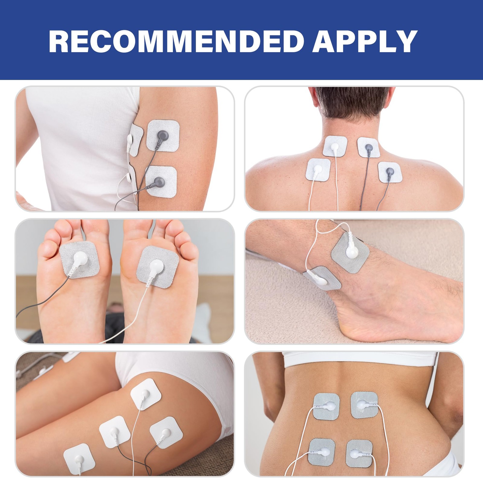 Lotfancy Tens Unit Replacement Pads, 40 Pcs 2X2 Snap Electrodes Pads,