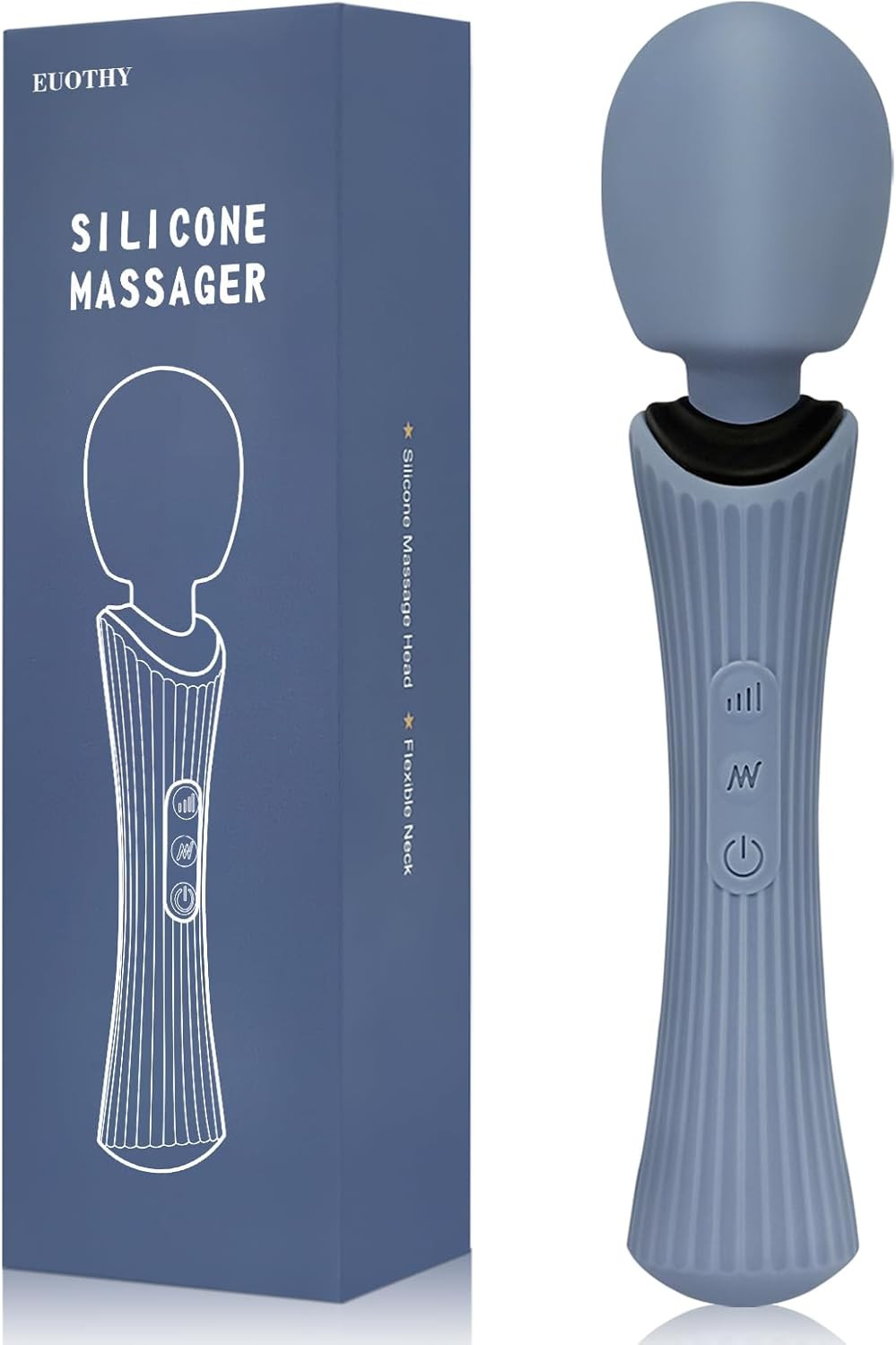 Cordless Handheld Personal Massager – Soft Silicone & Waterproof & USB Rechar…
