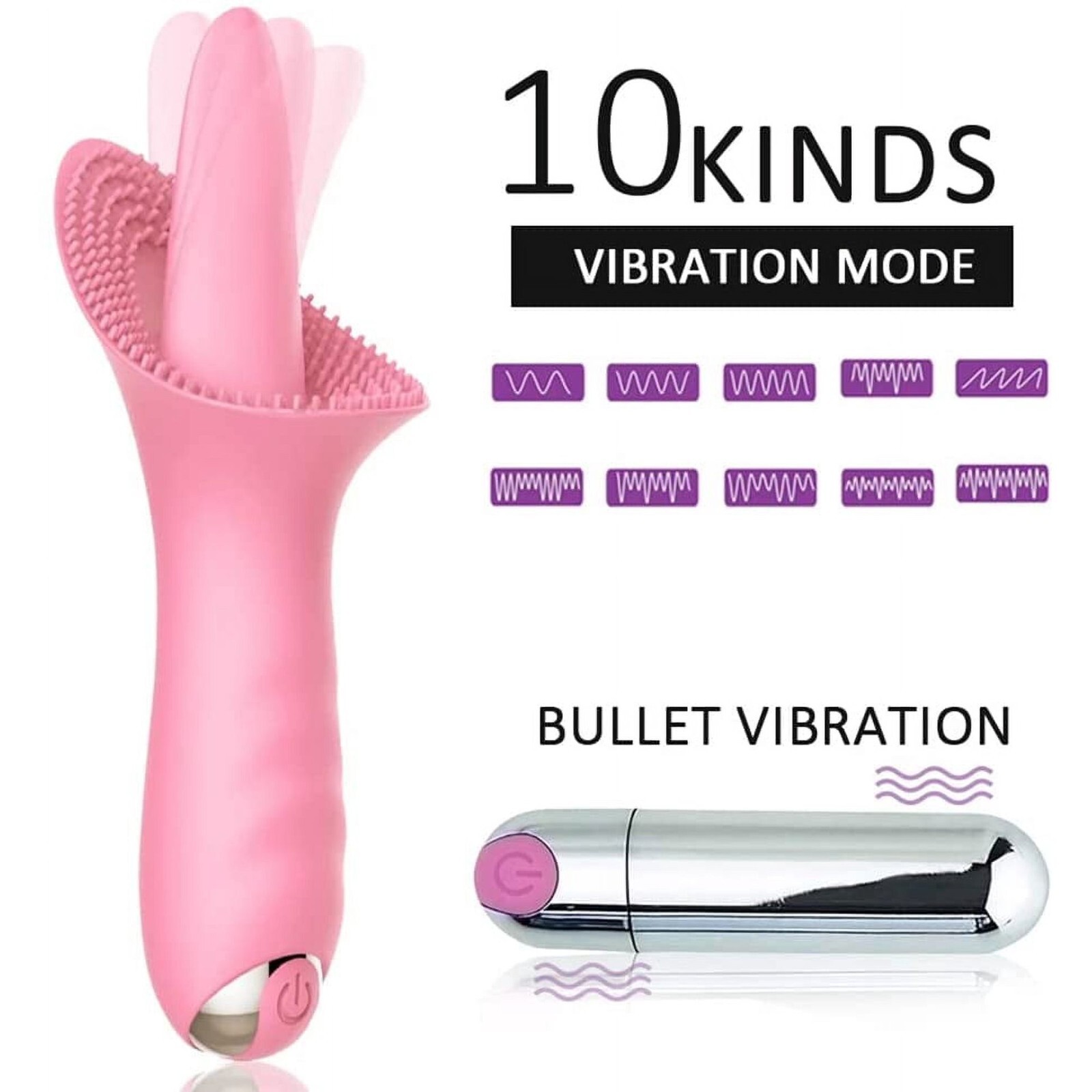 Vibrating Cunnilingus Massager, Purple