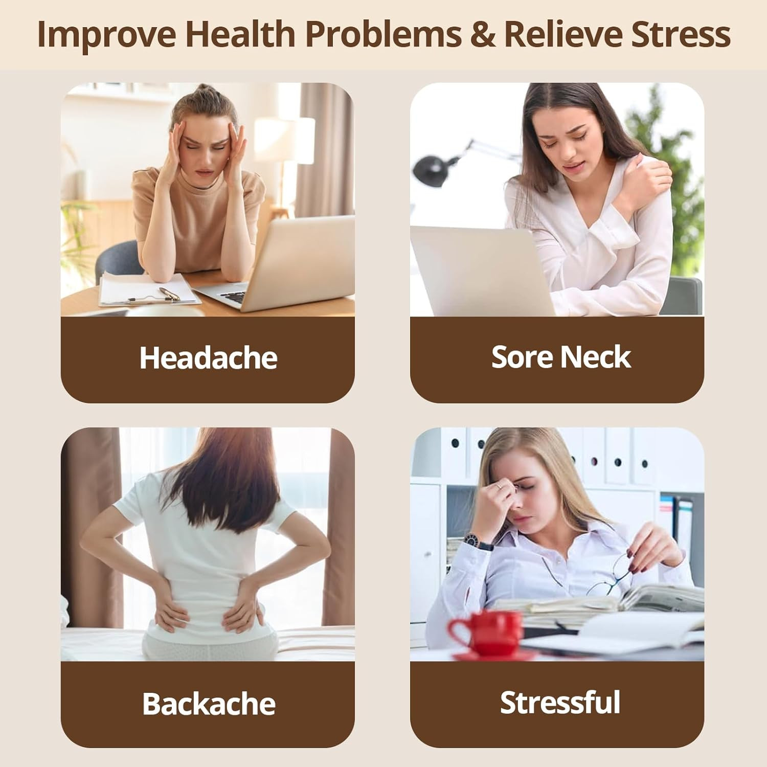 Wood Scalp Massager – Head Scalp Massage Tool,Protable Head Scratcher Massager f
