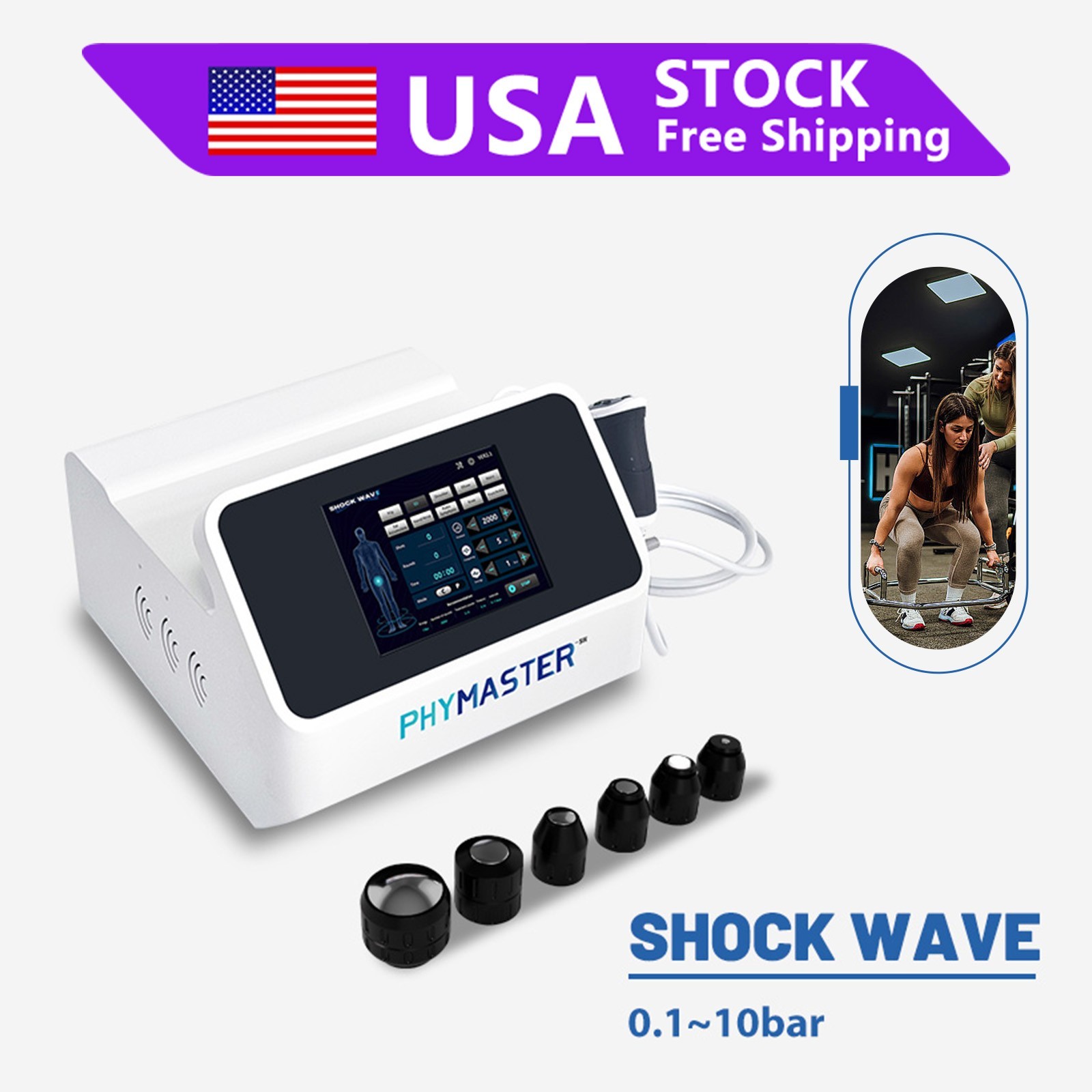 2026 New Pneumatic Shockwave Therapy Machine for ED, Muscle Pain Relief 10 Bar