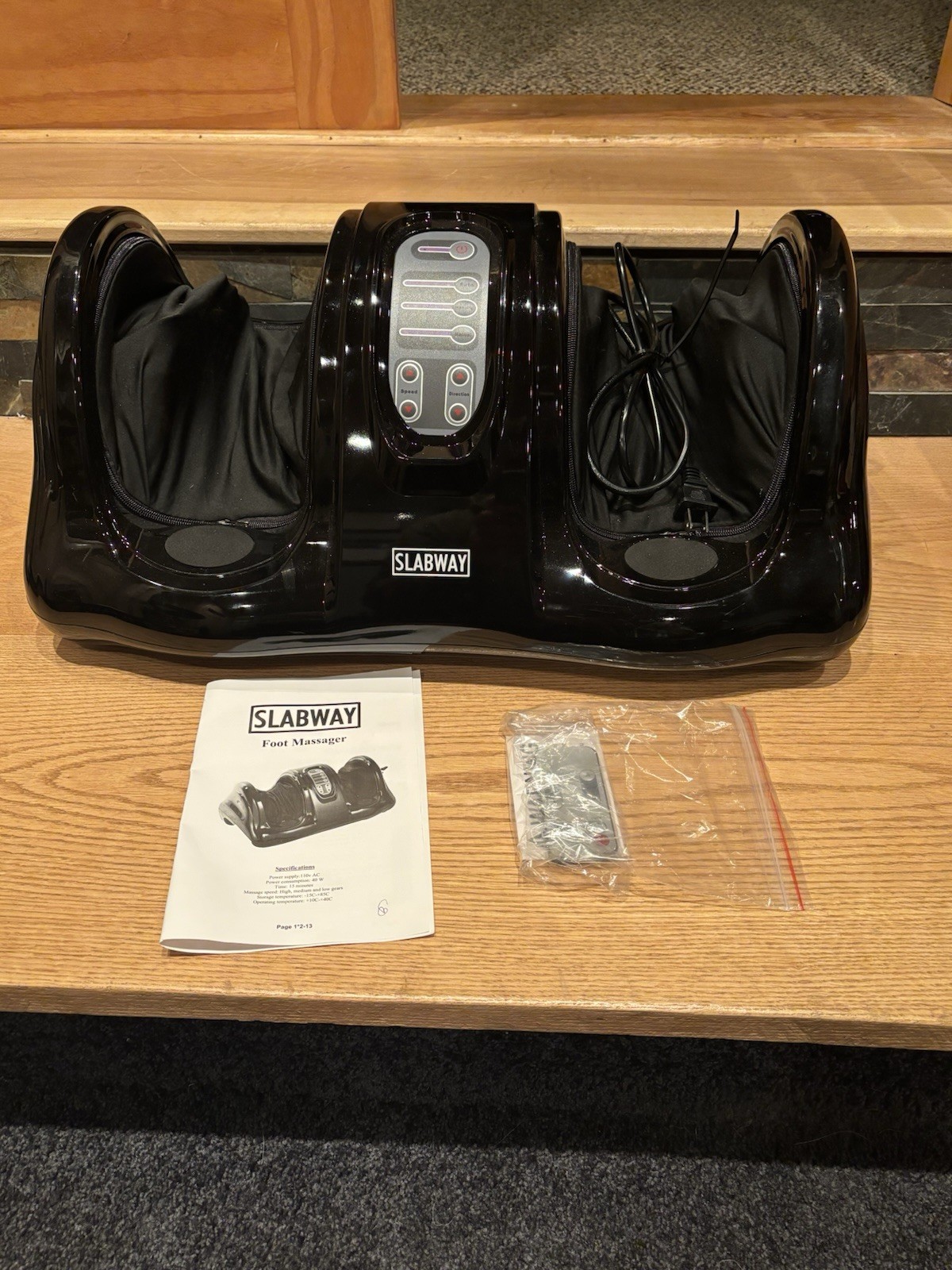 Slabway SLABFMZQBLKHEAT Deep Kneading Rolling Pulsing Spa Shiatsu Foot Massager