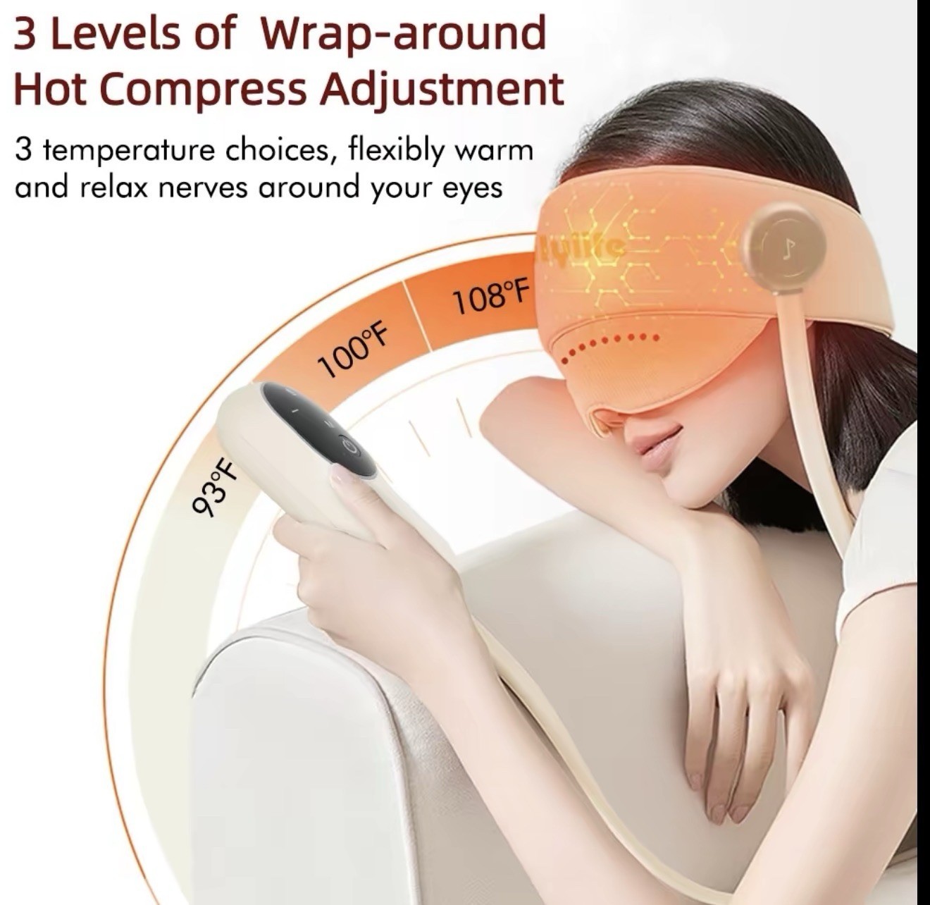 Electric Head Massager Hot Compress Levels Head Eye Massager