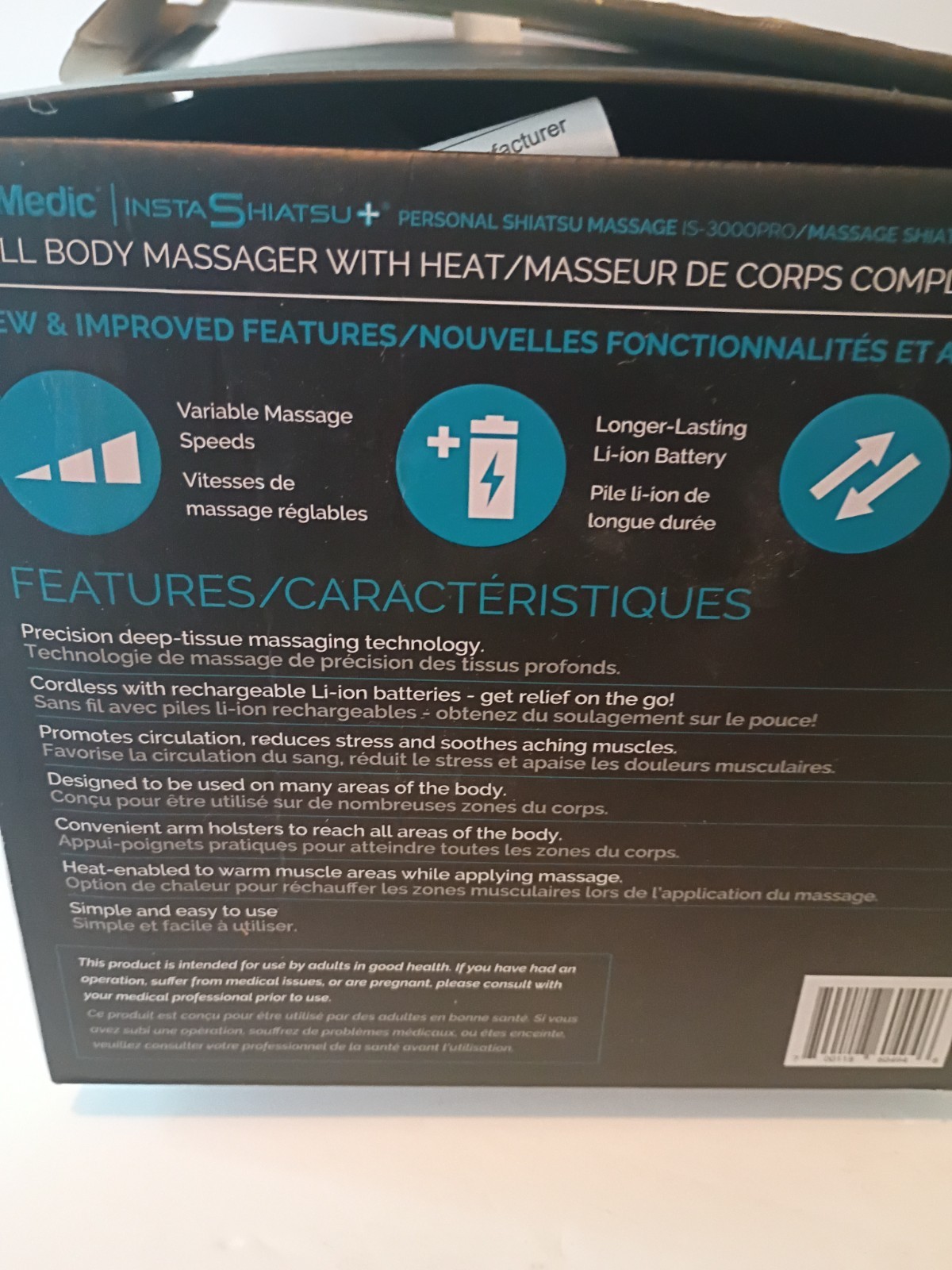 truMedic InstaShiatsu+ IS-3000PRO Shiatsu Heated Massager Back/Neck Gray