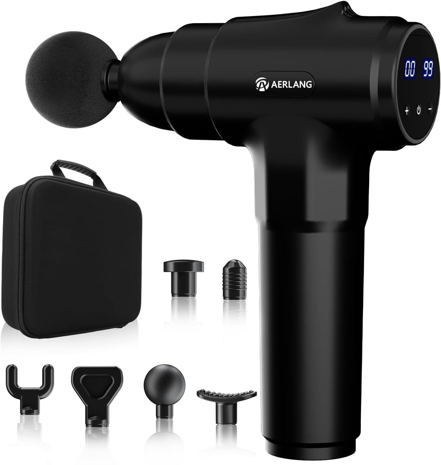 Deep Tissue Massage Gun for Athletes – 20 Speeds, 6 Attachments, Pain Relief, Po