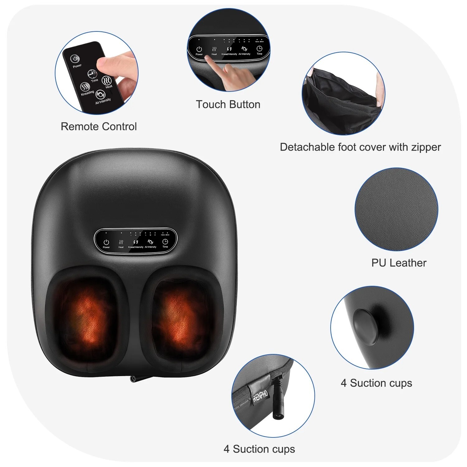 Foot Massager Machine with Heat Shiatsu Deep Kneading for Tired Muscles