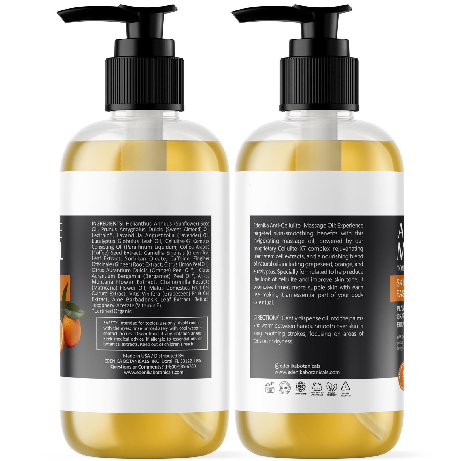 EDENIKA BOTANICALS Firming Anti Cellulite Massage Oil, Grapeseed Oil, Caffein…