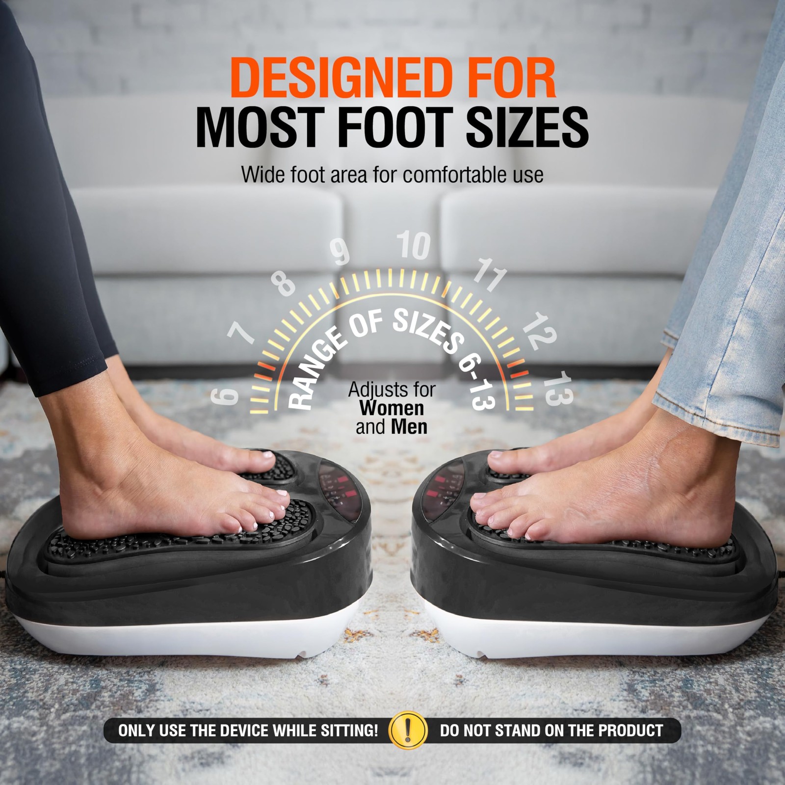 Power Legs Electric Foot Massager Machine with Remote Control, Adjustable Speed,