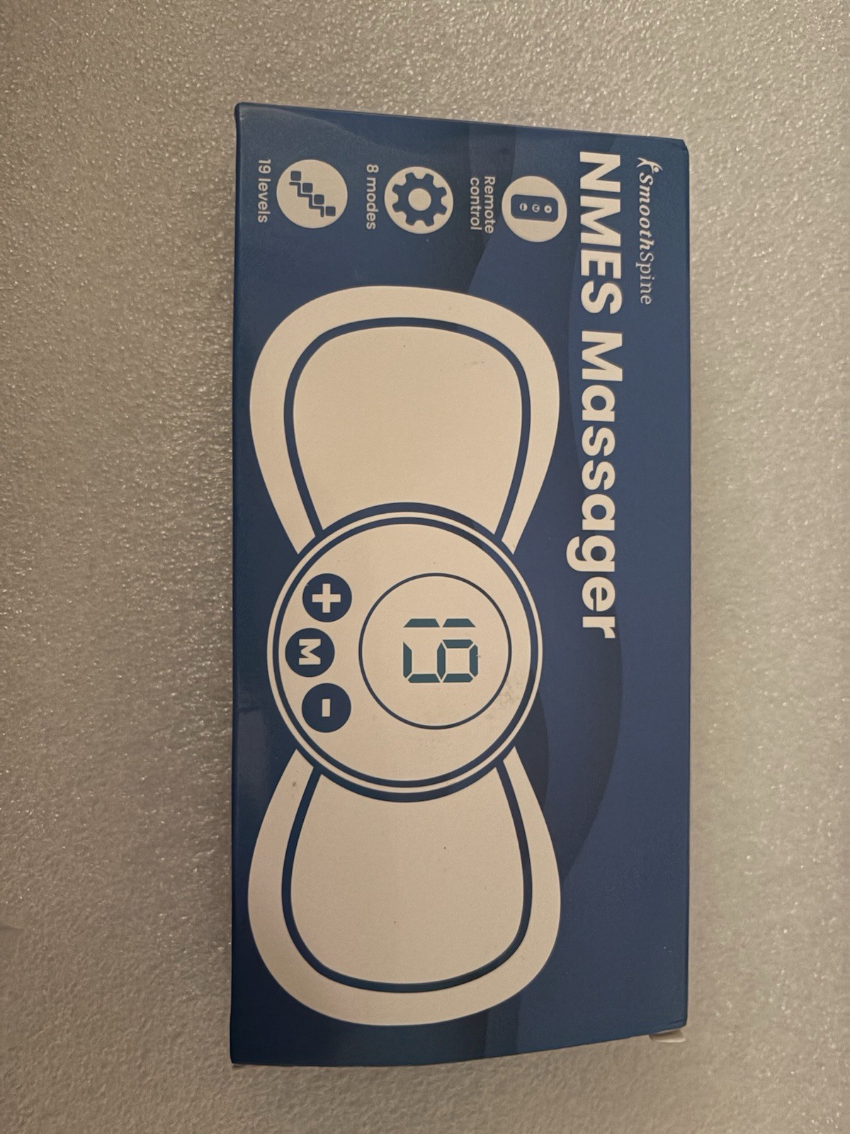 SmoothSpine NMES Massager Remote 8 Modes 19 Levels Rechargeable Neck/Back