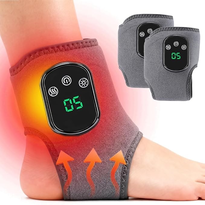 Electric Cordless Foot Ankle Massager 2Pack For Pain Relief 3 Heat & 3 Vibration