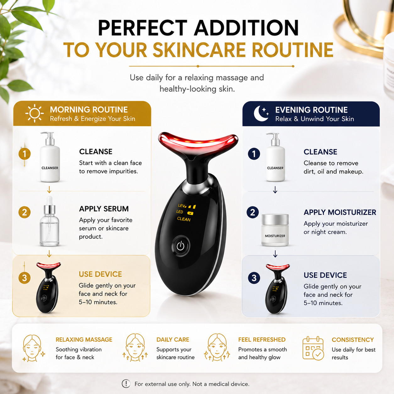 7-in-1 Facial Massager for Face & Neck Skin Care Home Device