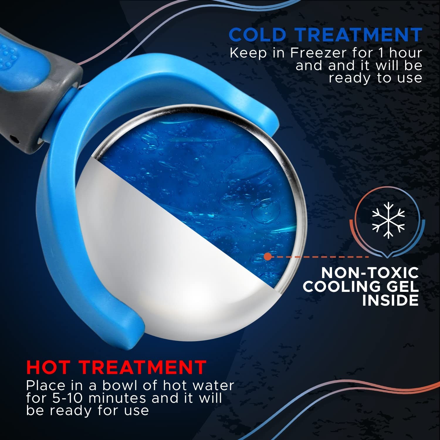Cold Massage Roller Ball | Ice Therapy Tool | Pain Relief Cryo Stick with Handle