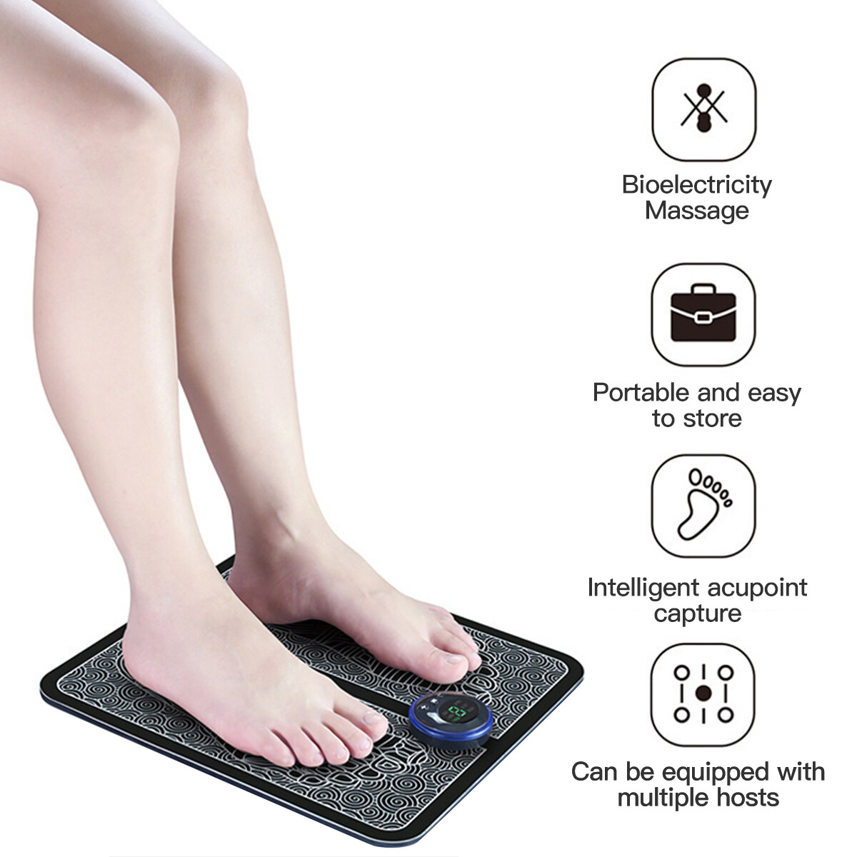 2 PCS Electric Foot Massager Leg Reshaping Pad Feet Muscle Pain Stimulator Mat
