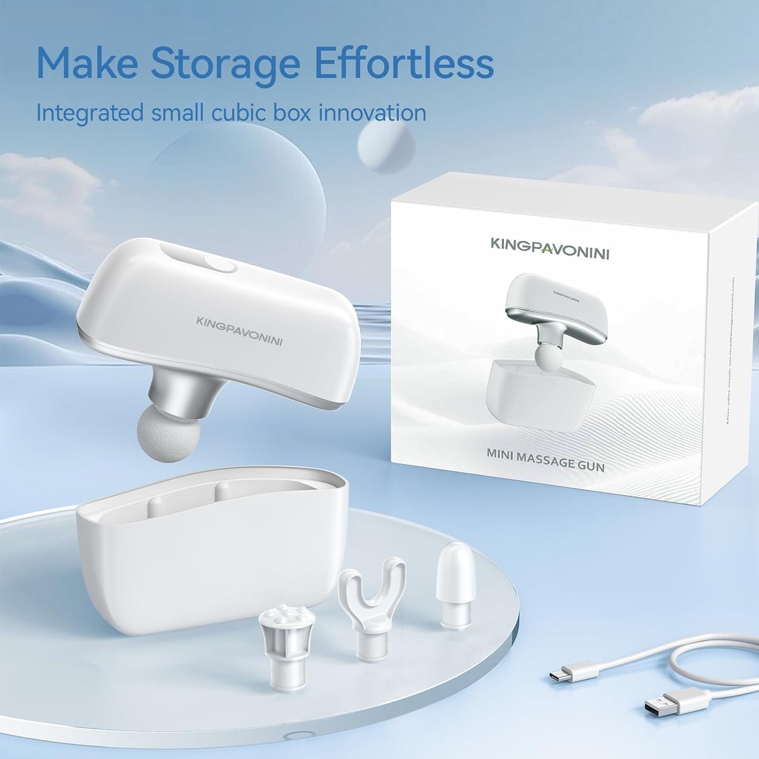 Mini Massage Gun: Pocket-Sized Percussion Massager with 10 Speeds & Storage Case