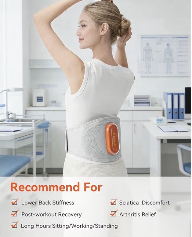 Back Massager for Pain Relief Deep Tissue with Heat & Air Compression Portable