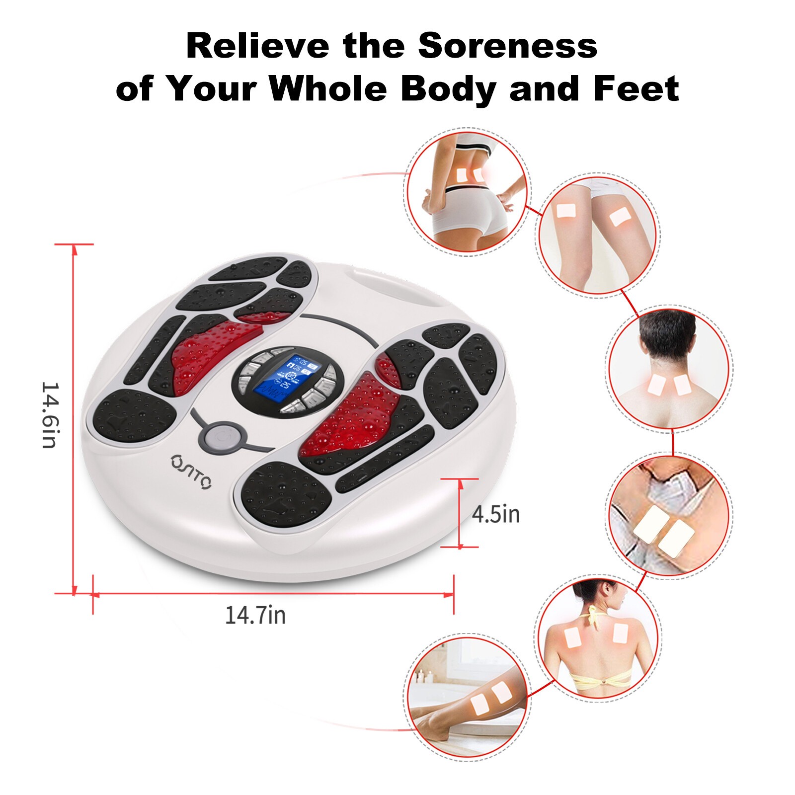 OSITO EMS Foot Massager Circulation Stimulator Booster for Neuropathy Feet TENS