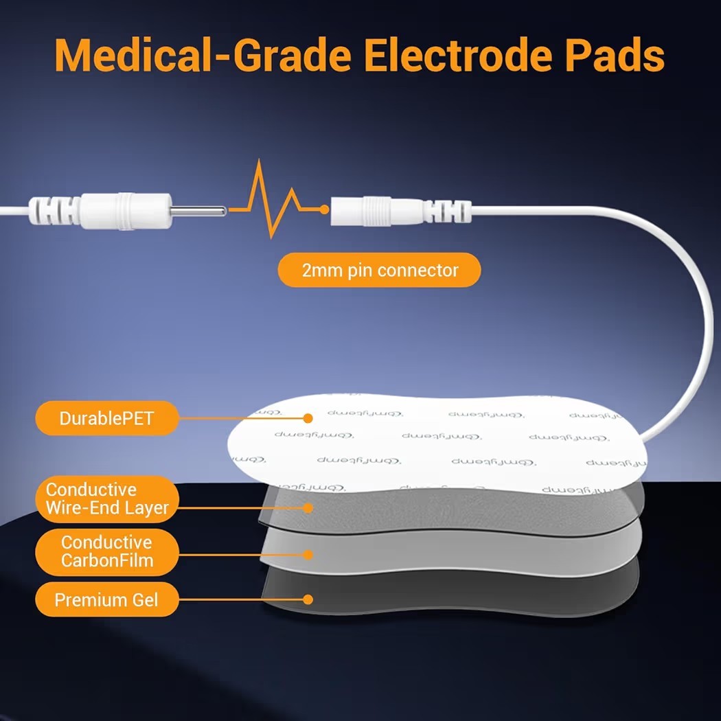 Digital TENS EMS Unit Back Pain 4 Channel Muscle Stimulator 24 Modes Complete