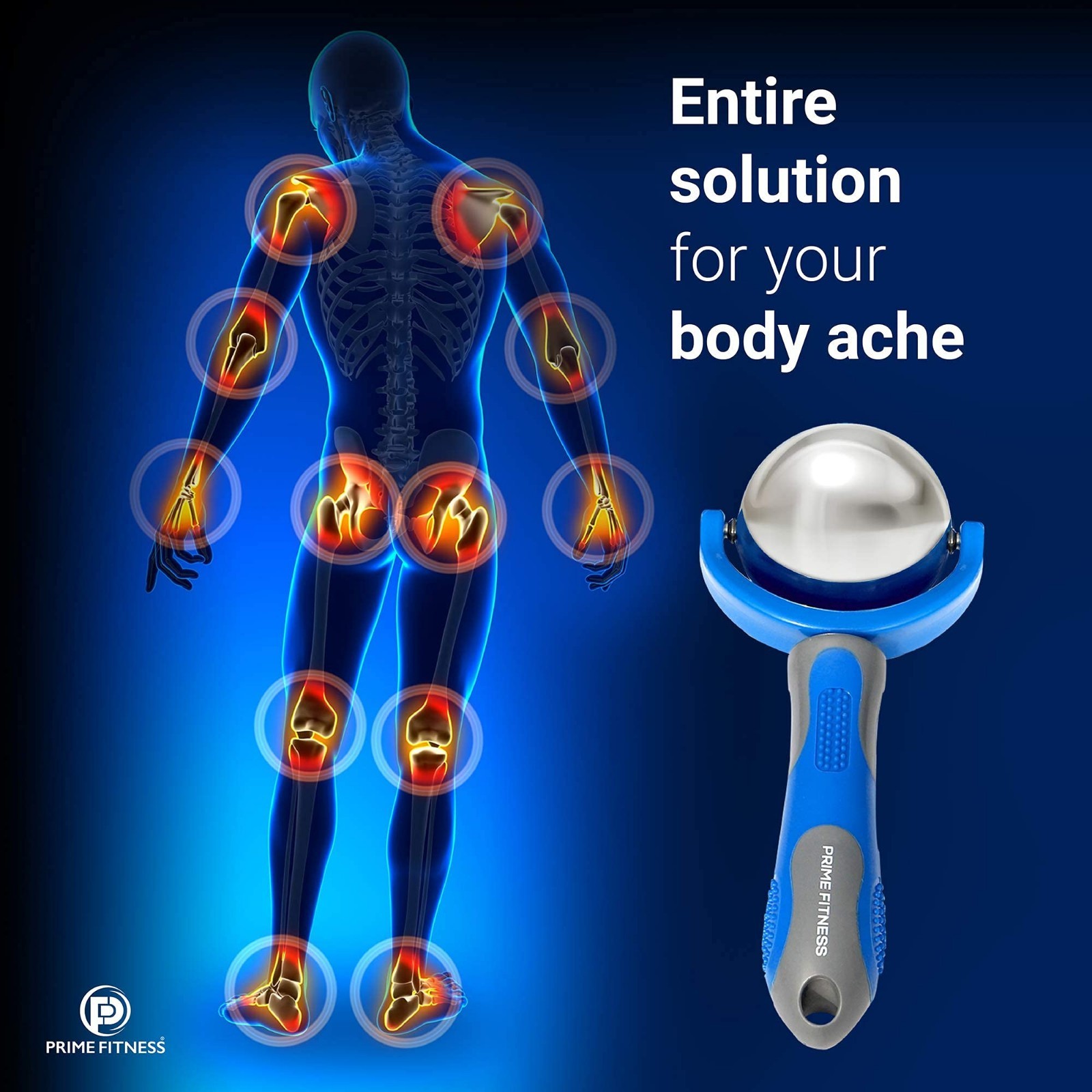 Cold Massage Roller Ball | Ice Therapy Tool | Pain Relief Cryo Stick with Handle