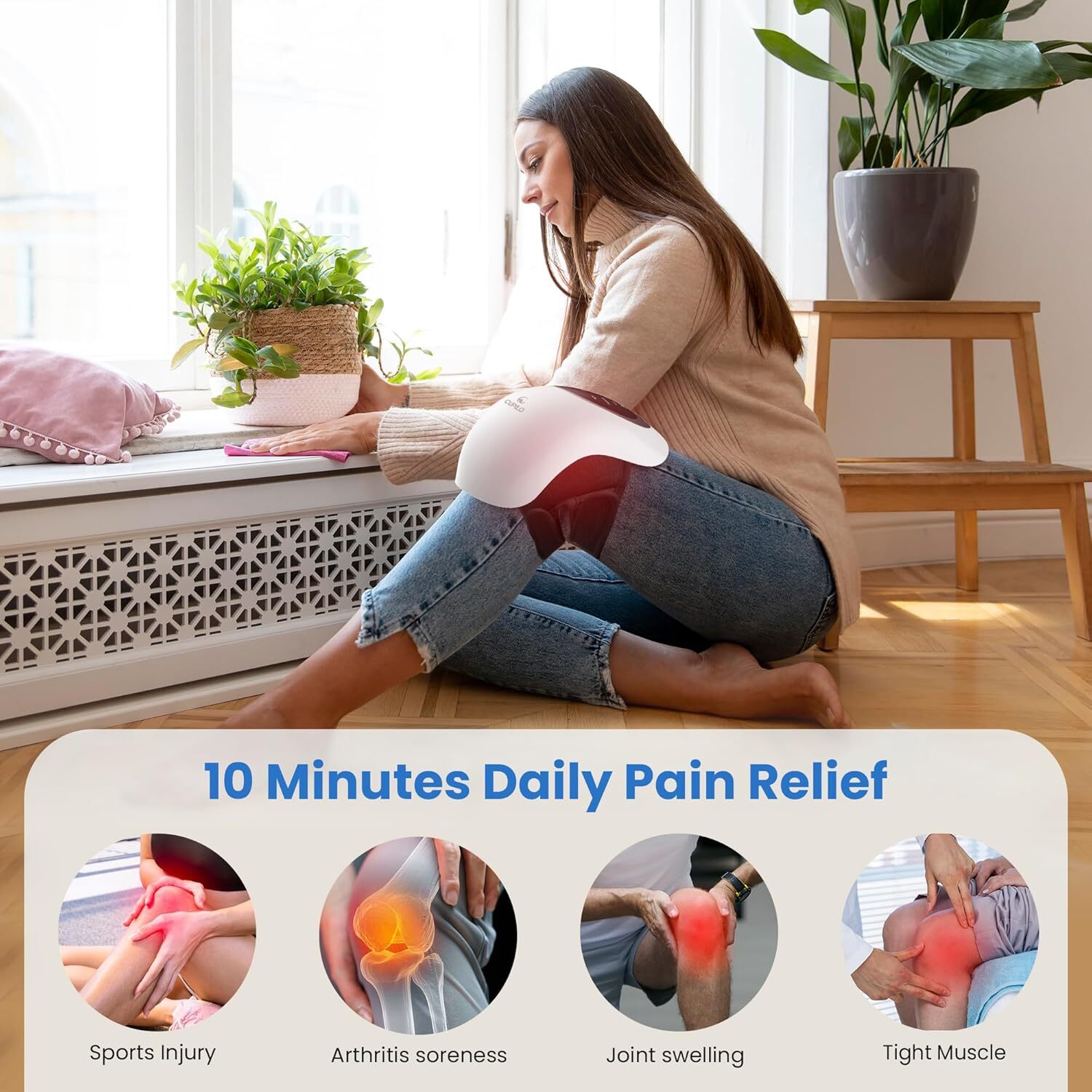 Portable Multi-Functional Smart Heating & Vibrating Pain Relief Knee Massager