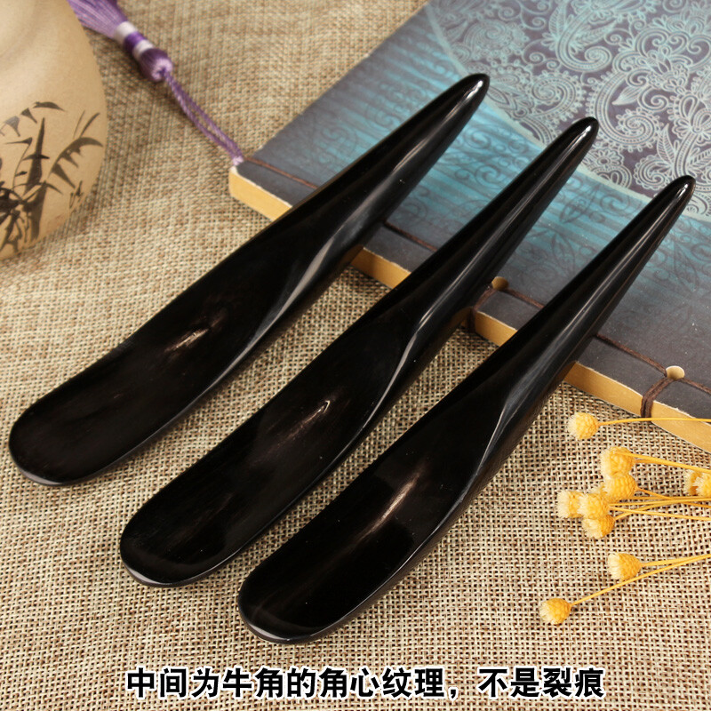 Black Buffalo Horn Facial Gua Sha Tool Health Buffalo Horn Foot Massage Tool