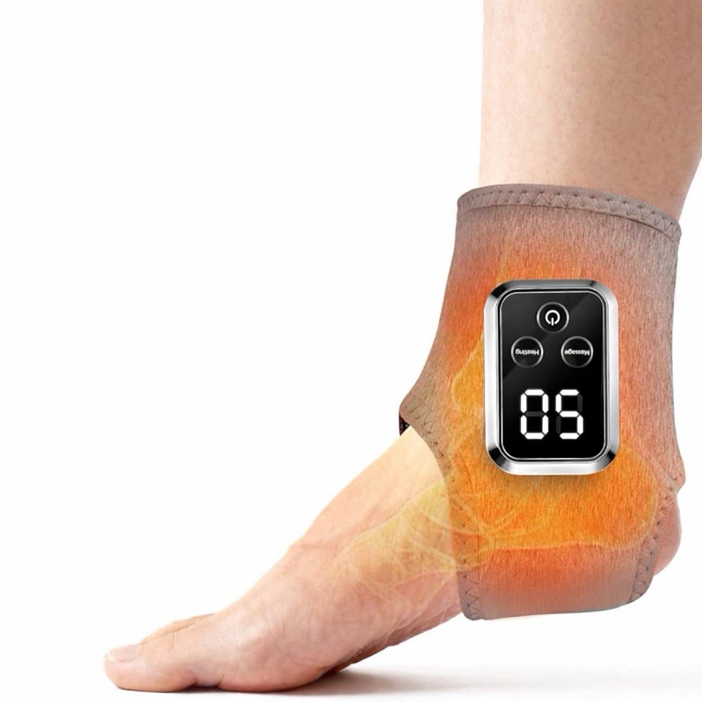 Cordless Ankle Heating Pad & Massager with Rechargeable Heat Modes/1pack