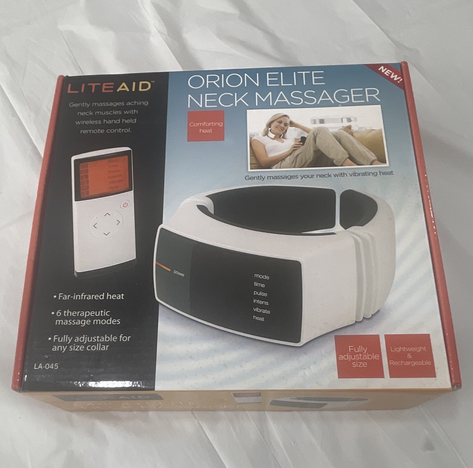 LITEAID Orion Elite Neck Massager LA-045 Heated Vibrating Rechargeable Remote