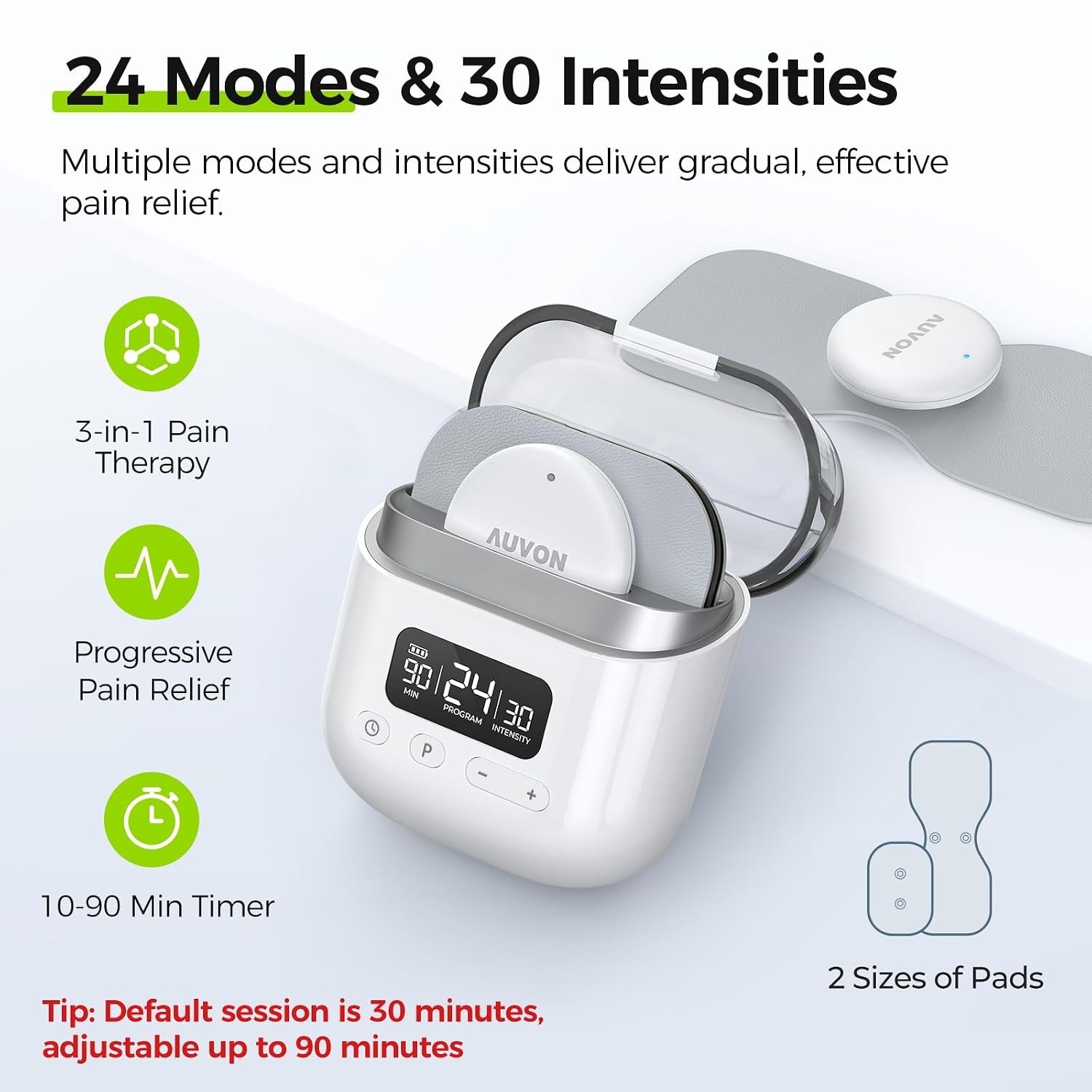 Wireless TENS Unit 24 Modes Muscle Stimulator for Pain Relief Smart Rechargeable