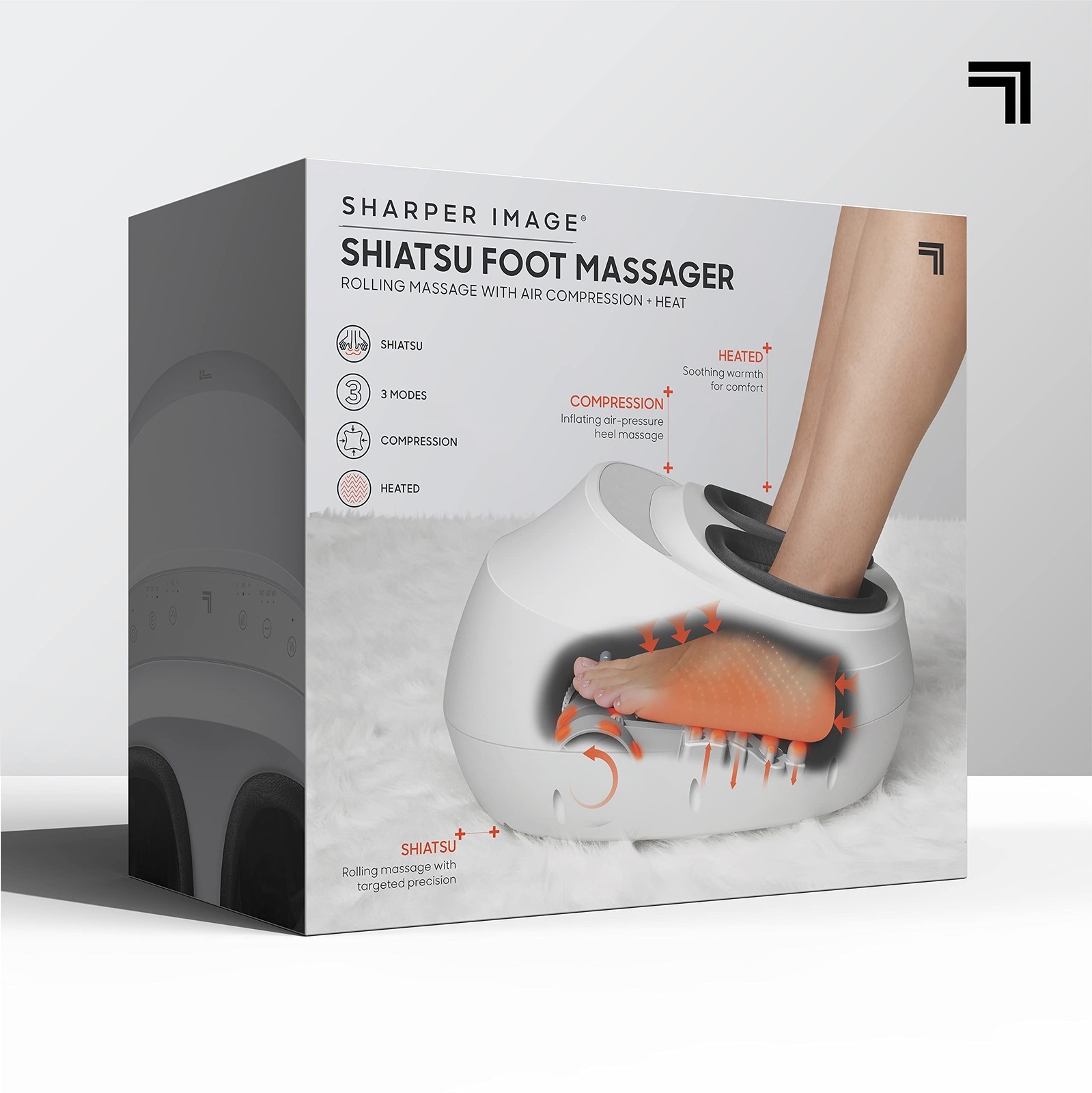 Sharper Image Shiatsu Foot Massager Kneading Compression Tissue Massager For
