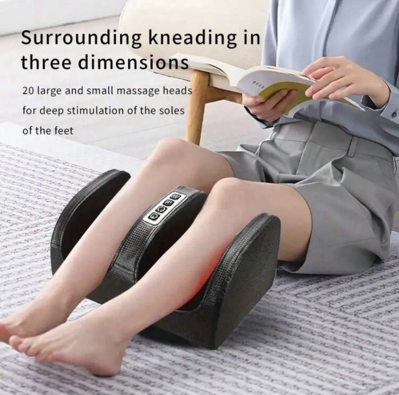 3 in 1 Heated Foot Massager Electric Foot Leg Arm Massage Machine Black