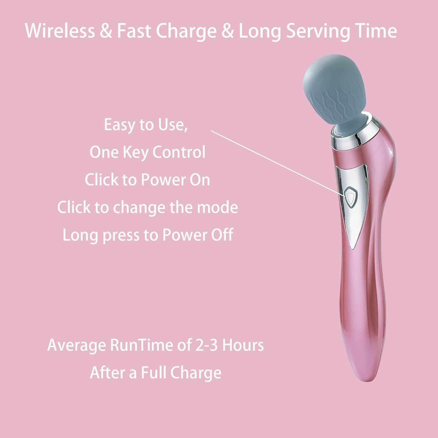 5 Mode Vibrating Massager – Cordless and Ergonomic for Travel & Home Use