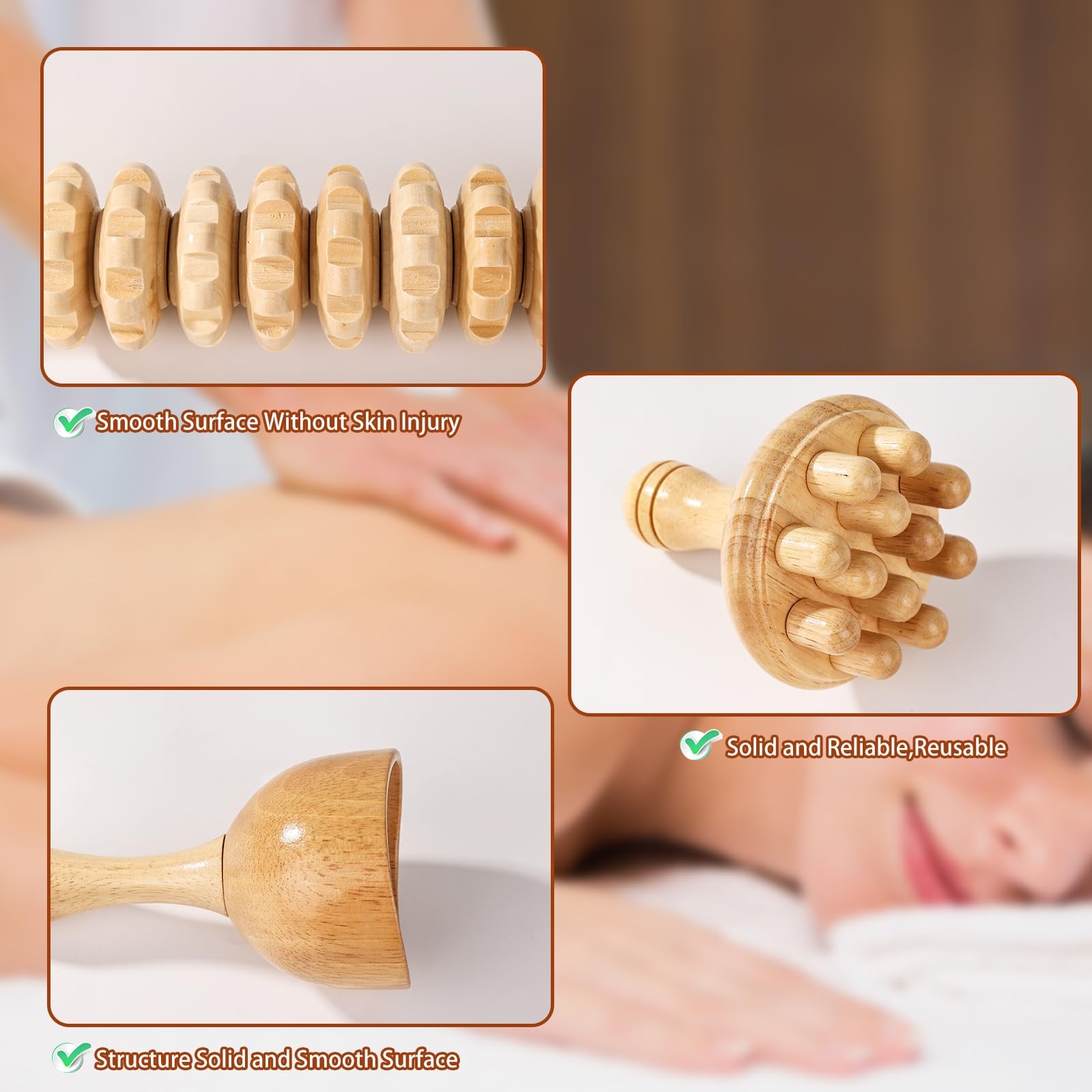 Wood Therapy Tools for Body Shaping,8 in 1 Wood Therapy Massage Tools,Wooden …
